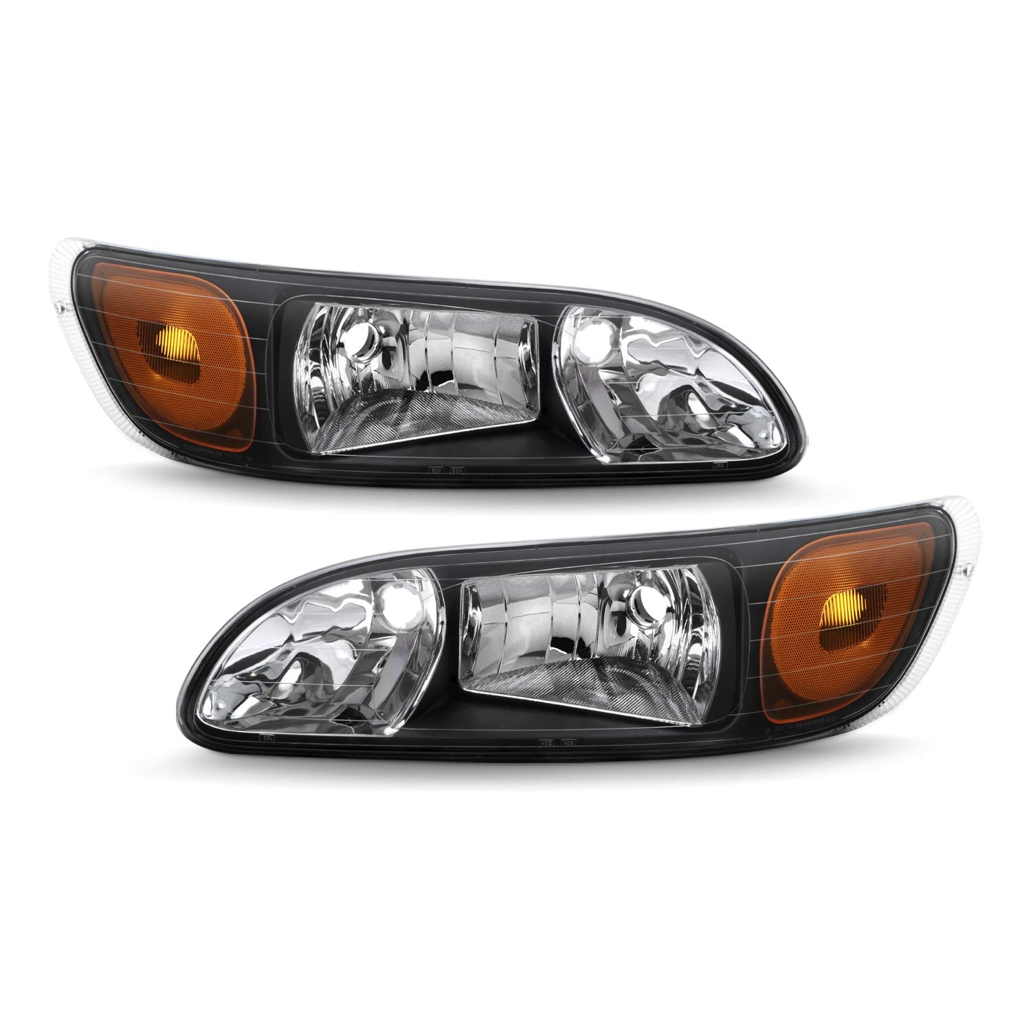 Akkon - For 2005-2015 Peterbilt Class 8 Trucks 325 384 386 330 335 337 340 348 382 Oe Black Housing Headlights