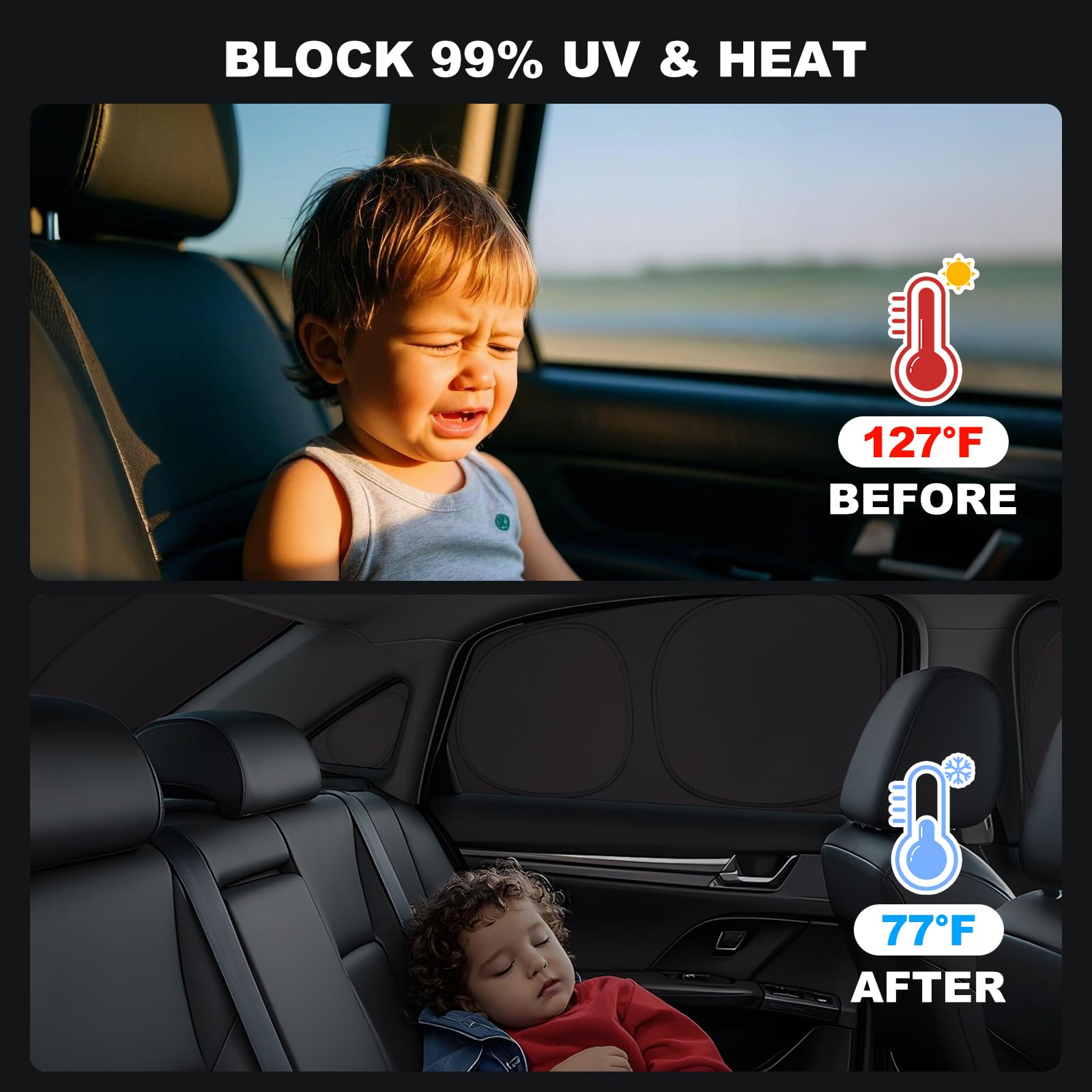 XCBYT 2021-2023 Rogue Window Shades | 6 Layers Thickened Car Window Covers | 2 in 1 Car Full Window Privacy Curtains | 100% Blac