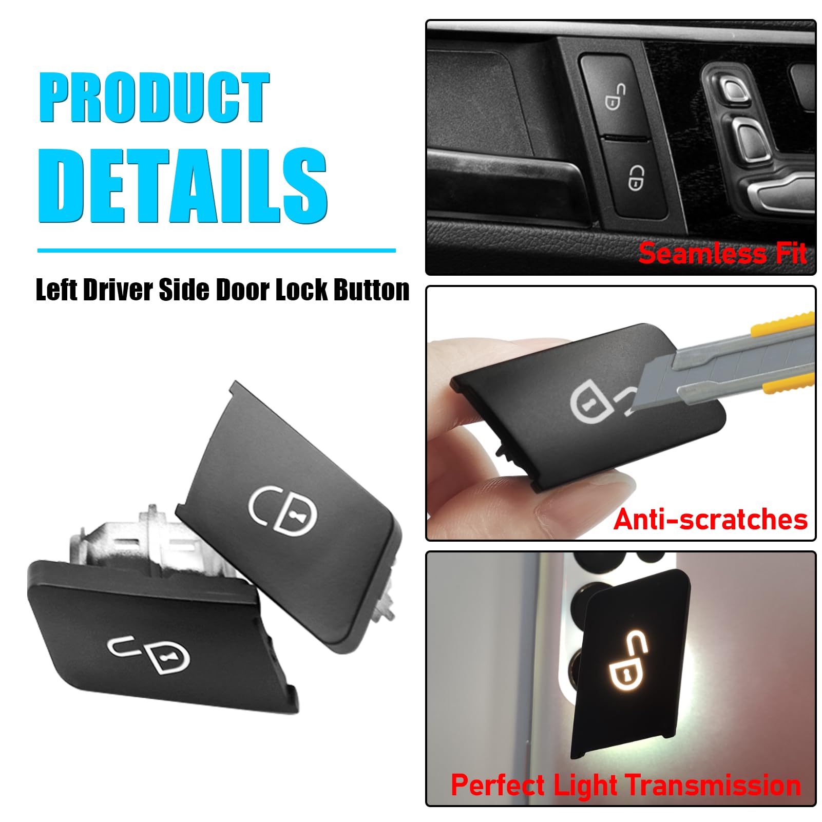 Jaronx Compatible With Mercedes Benz Door Lock Button Door Lock Switch, Door Buttons Lock Unlock Button For B-Class W246,C-Class