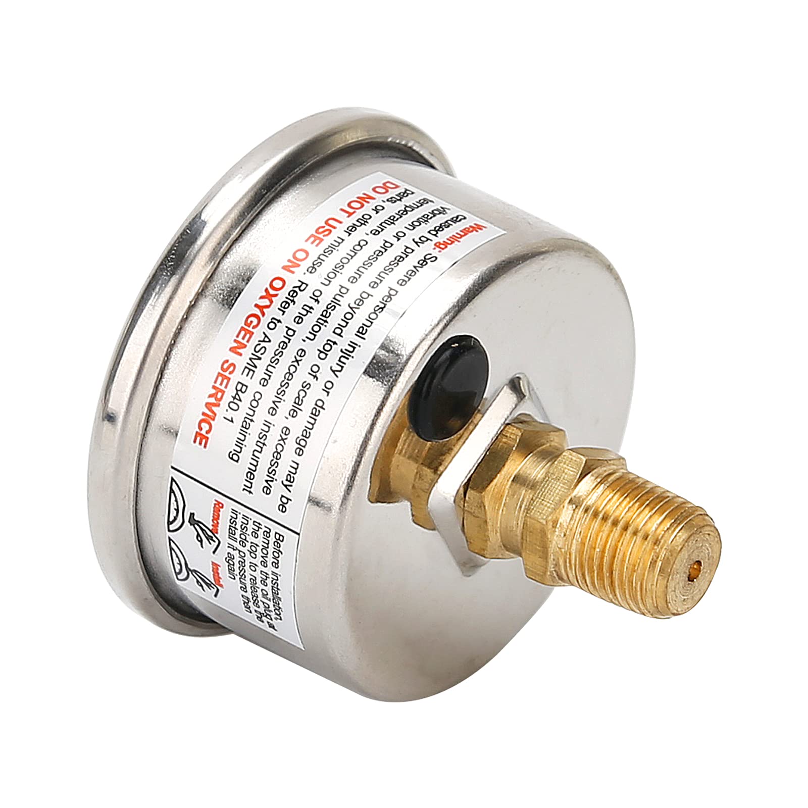 Solimeta 1.5'' Dial Size, Oil Filled, Fuel Pressure Gauge 1/8 NPT, Inline Fuel Pressure Gauge, Automotive Replacement Fuel Press