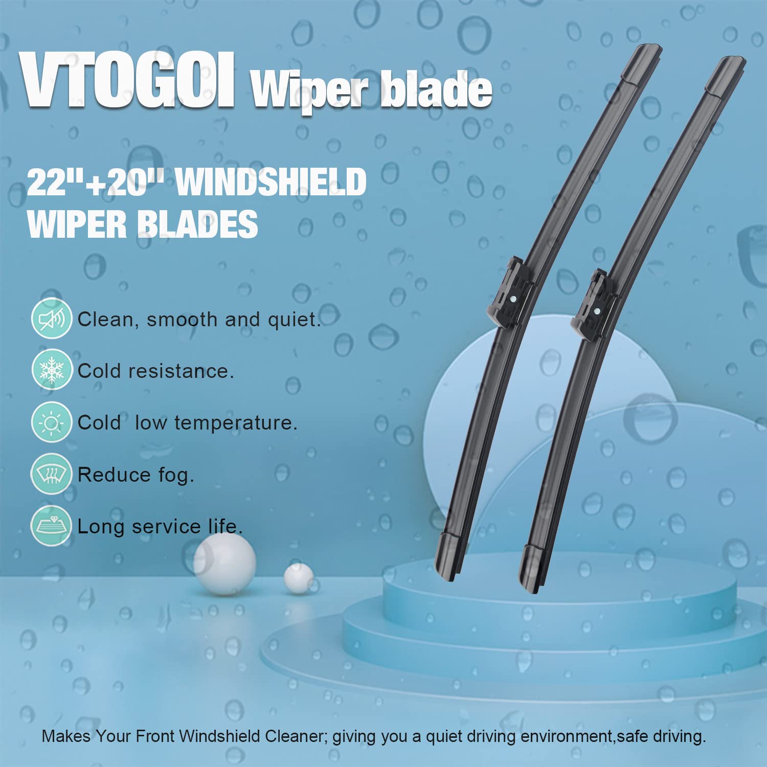 Vtogoi Wiper Blades With Rear Wiper Blades Set For 2016-2023 Mini Cooper Clubman,Automotive Replacement Windshield Wiper Blades,