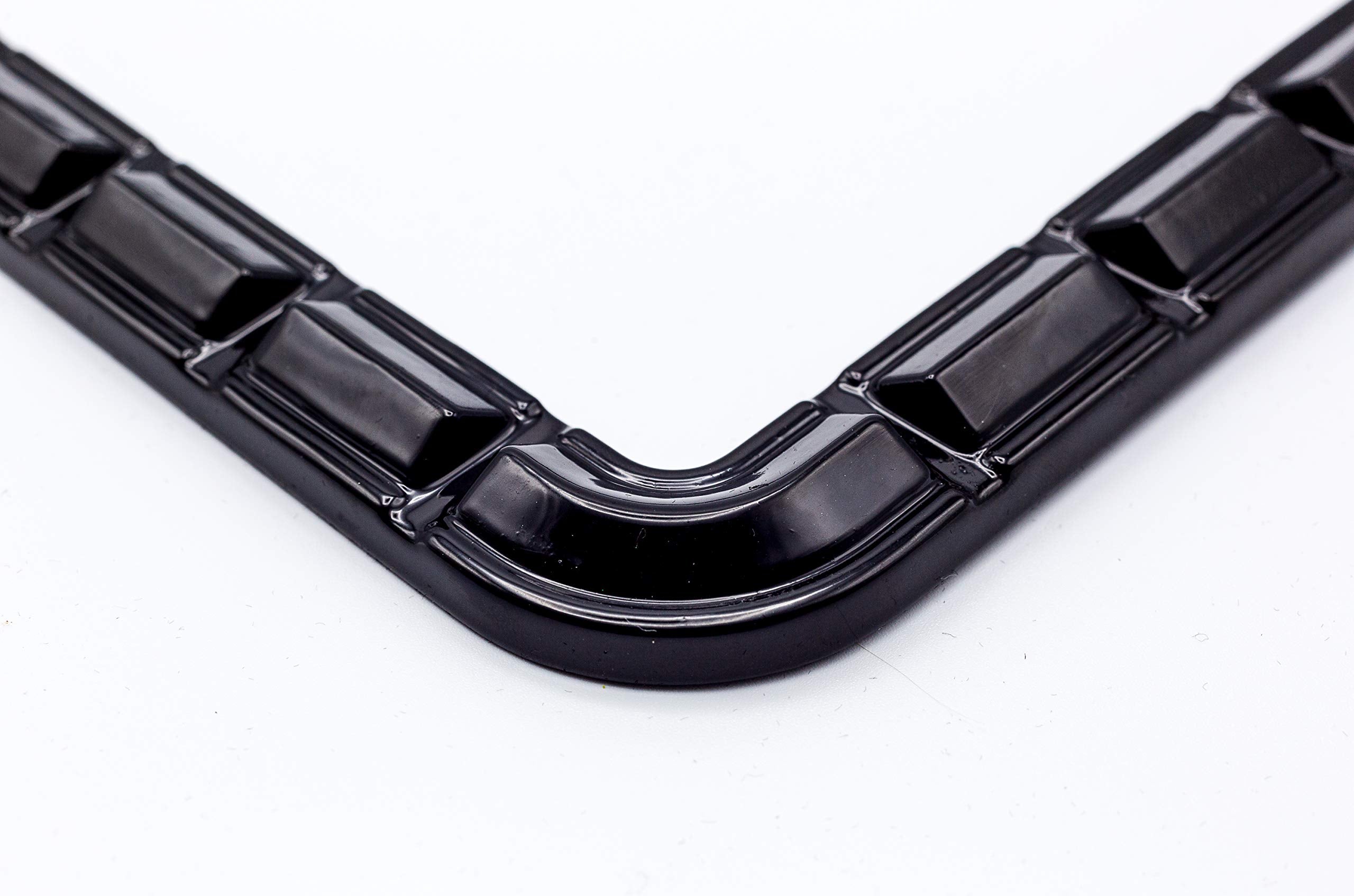 Sgooky 3D Chrome License Plate Frames, Pure Zinc Alloy Metal (Chain Pattern With Black Color)