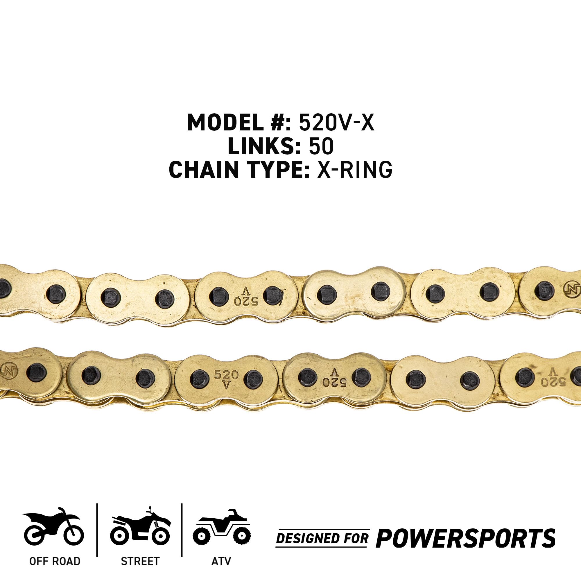 Niche Gold 520 X-Ring Chain 50 Links With Connecting Master Link