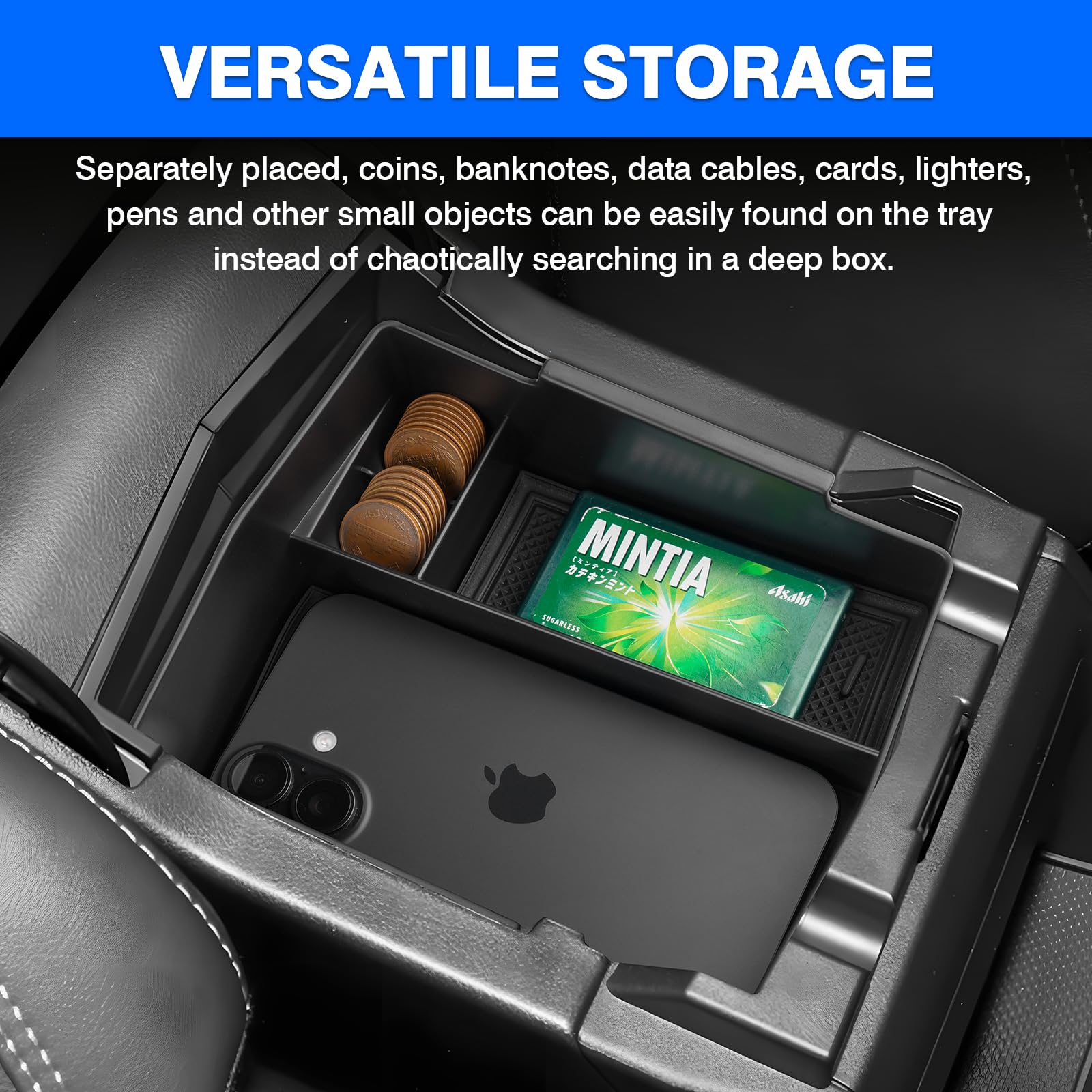 Autorder Center Console Organizer for 2025-2026 Subaru Forester Accessories Armrest Storage Box Secondary Insert Tray with Anti-