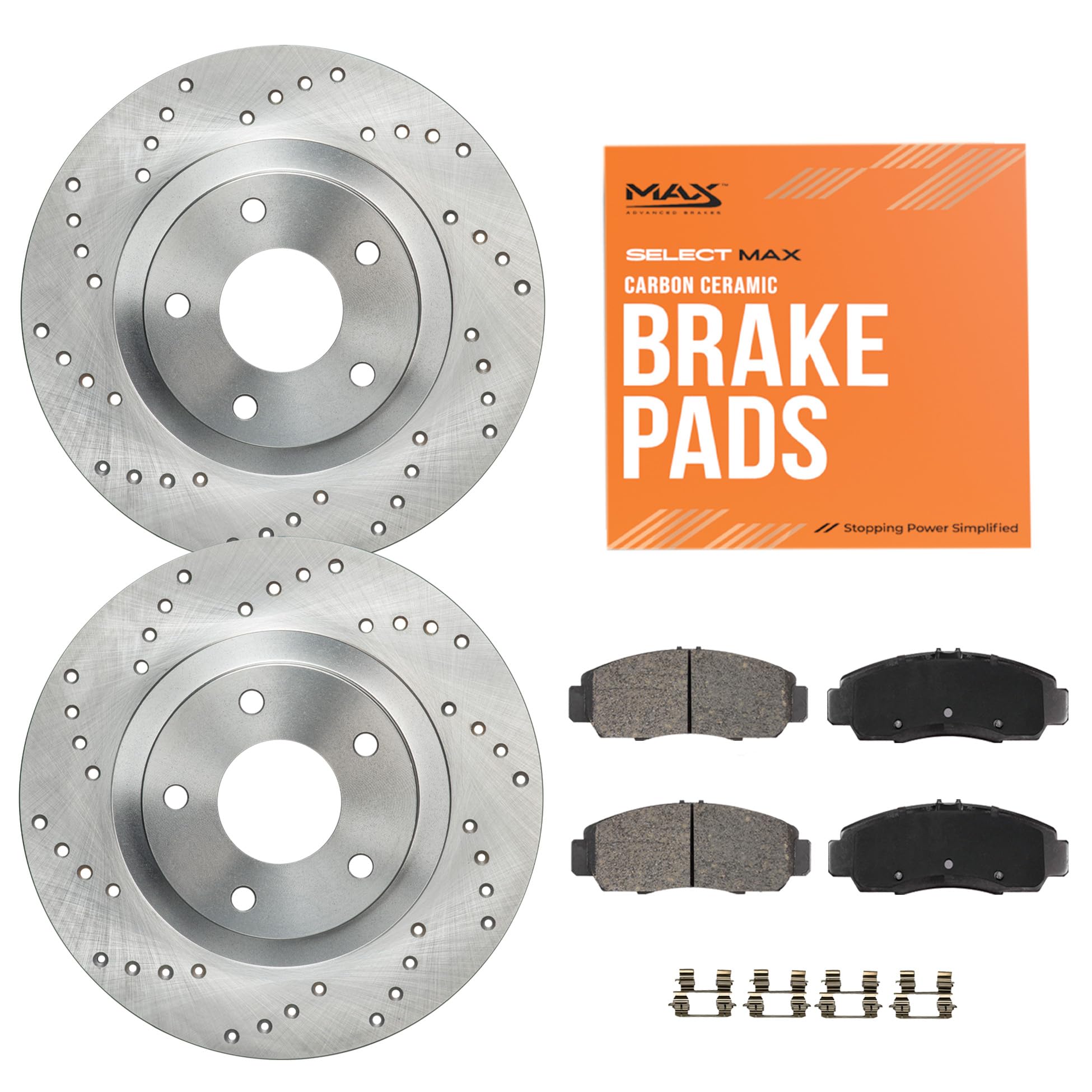 Max Advanced Brakes Rear Brake Kit Compatible With 2011-2015-2023 Dodge Durango Compatible With Jeep Grand Cherokee Replacement