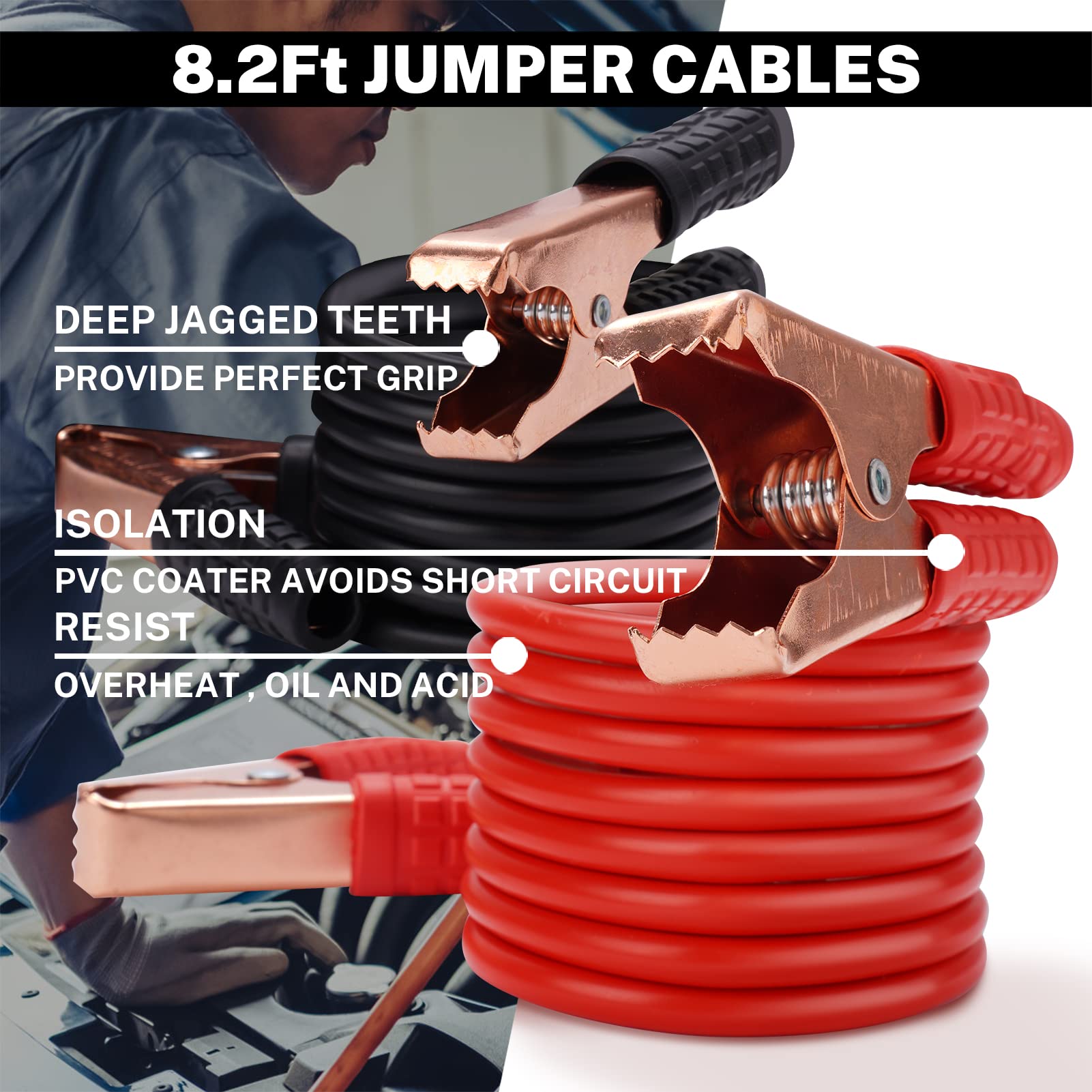 Car Emergency Kit with Battery Jumper Cables,Car Accessories for Men or Women,Emergency Car Kit,Roadside Automotive Safety Kit f