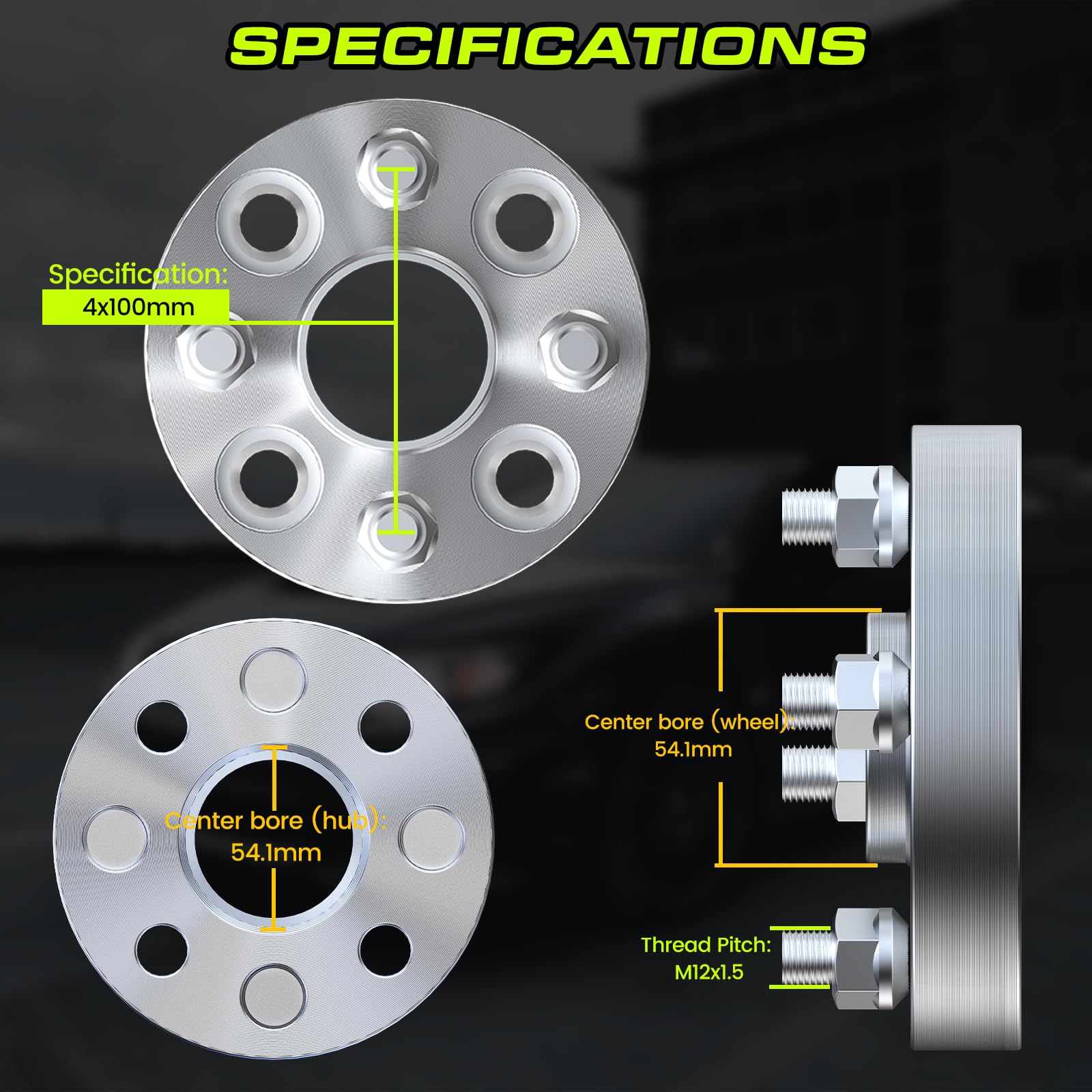 Customadeonly 38Mm (1.5 Inch) Hubcentric Wheel Spacers 4X100 Compatible For 124 Spider Escort Rio Sephia Spectra Miata Mx-5 Prot