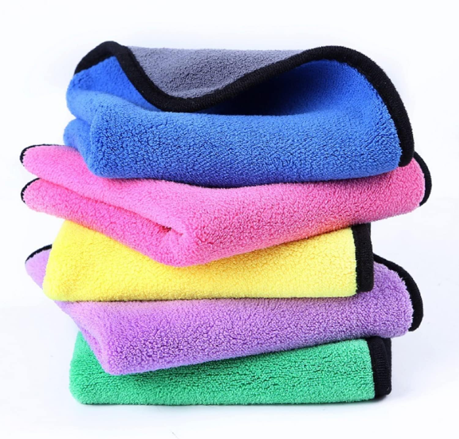 ChumsPet Microfiber Cleaning Towel 300 GSM Multicolor Thick Lint and Streak Free Multipurpose Cloths for Car Bike Cleaning Polis