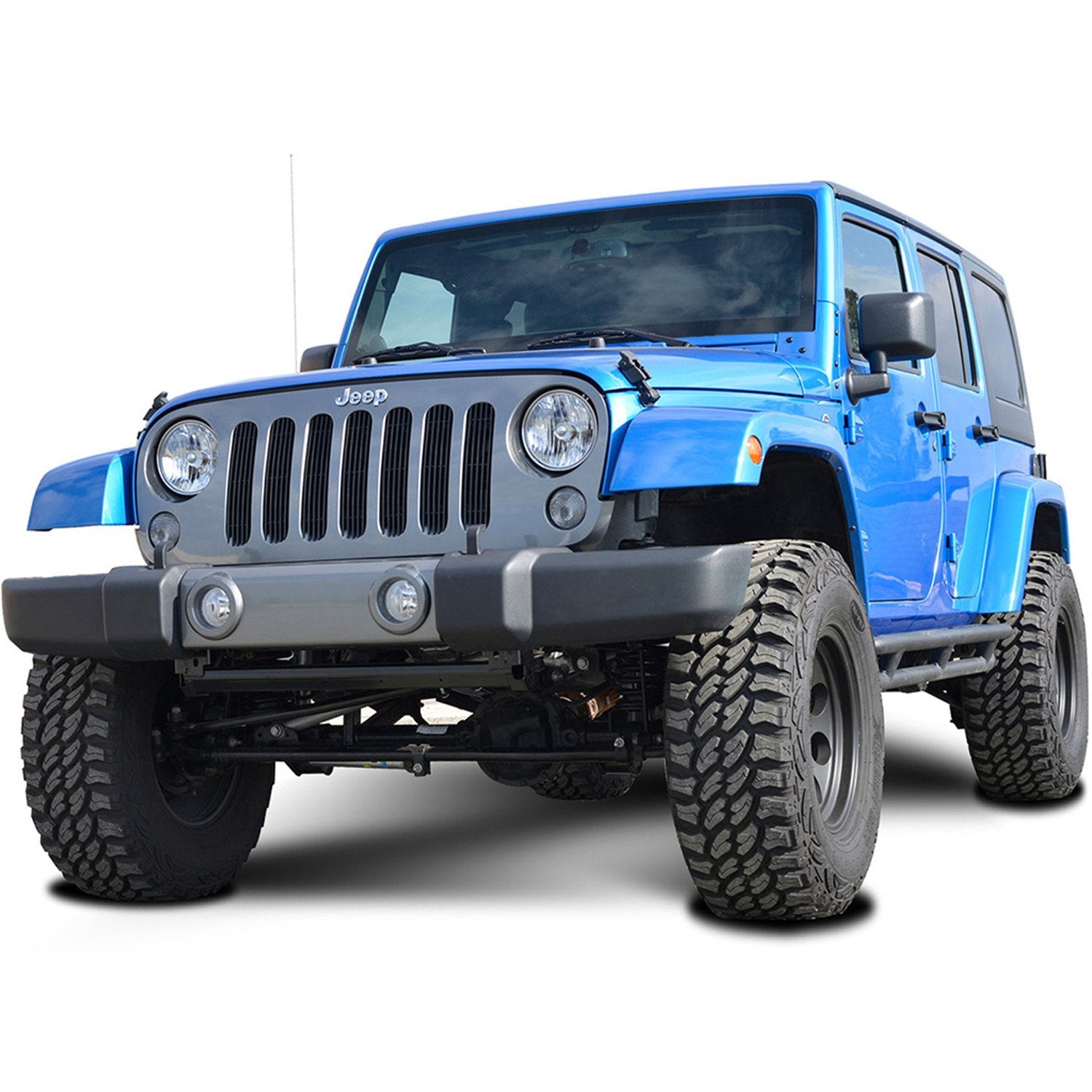 Paramount Automotive Automotive 30-0105B Black Vertical Overlay Billet Grille, 7 Piece (Jeep Wrangler Jk)
