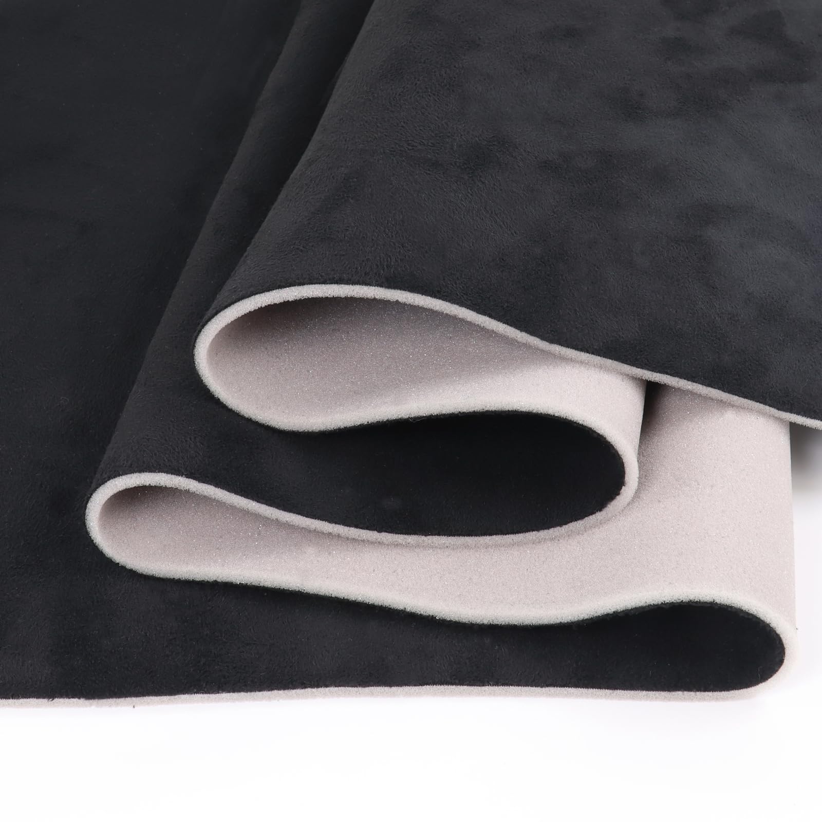 Car Elements Suede Headliner Fabric With Foam Backing 60'' W  36'' L Black Auto Suede Headliner Material Car Roof Upholstery Fab