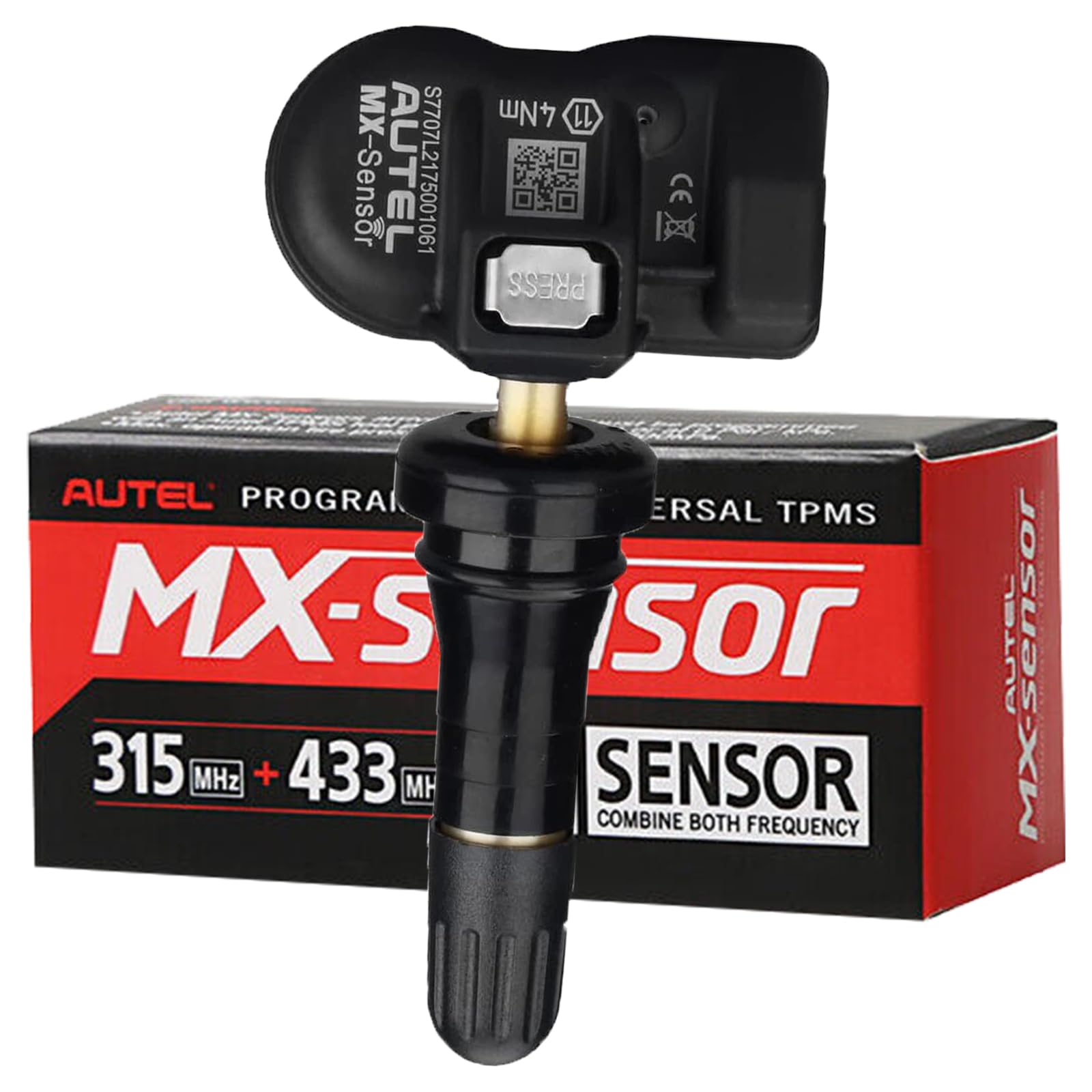 Autel Tpms Sensor Universal 1 Sensor With Dual Frequency (315Mhz + 433Mhz), Tire Pressure Monitoring Sensor Replacement For 99% Vehicles, Programmable By Autel Tpms Tool (Rubber Valve)
