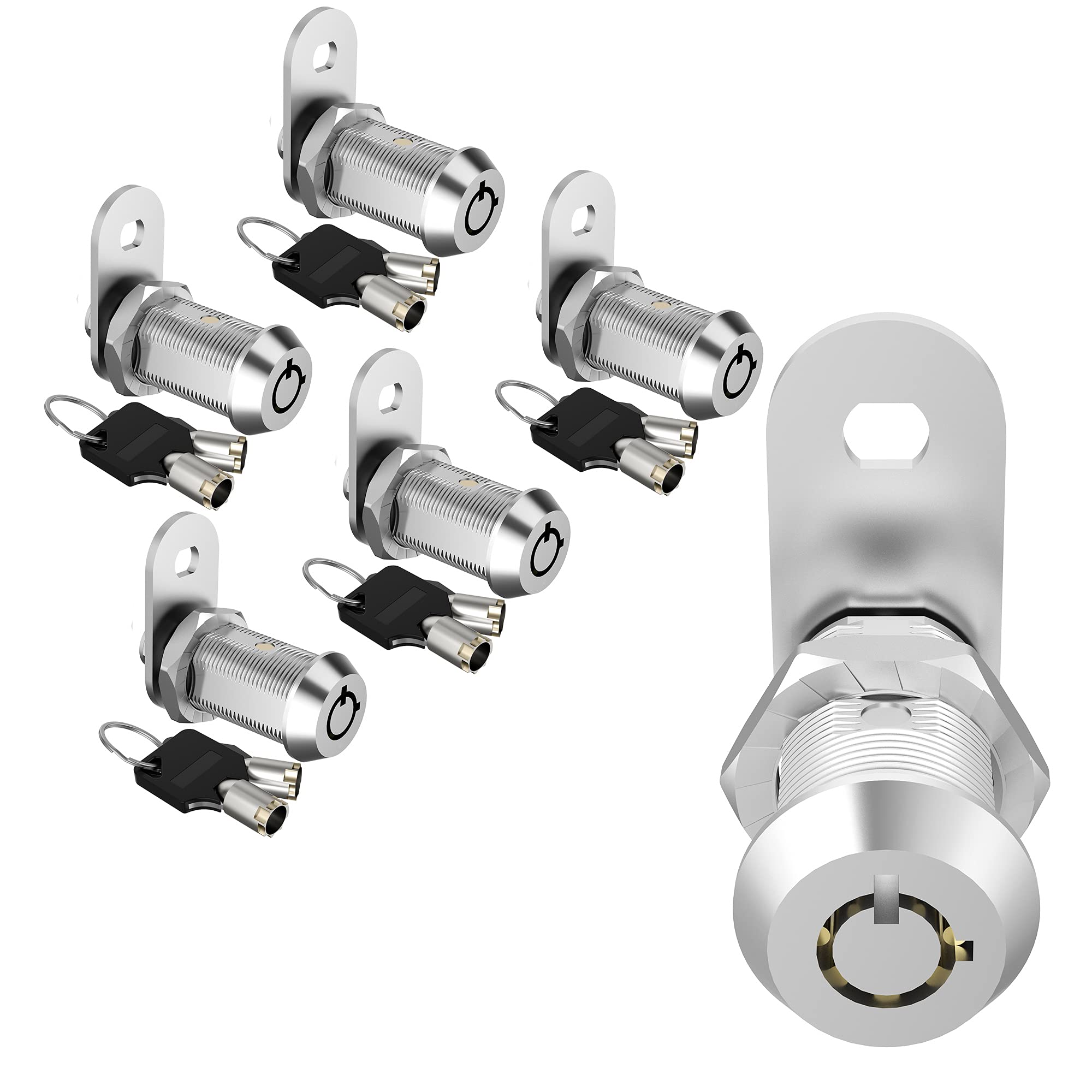 5 Pack Cam Locks Keyed Alike, 1-1/8'' Cabinet Locks With Keys, Rv Storage Lock Secure Rv Compartment Door Toolbox Mailbox Lock R