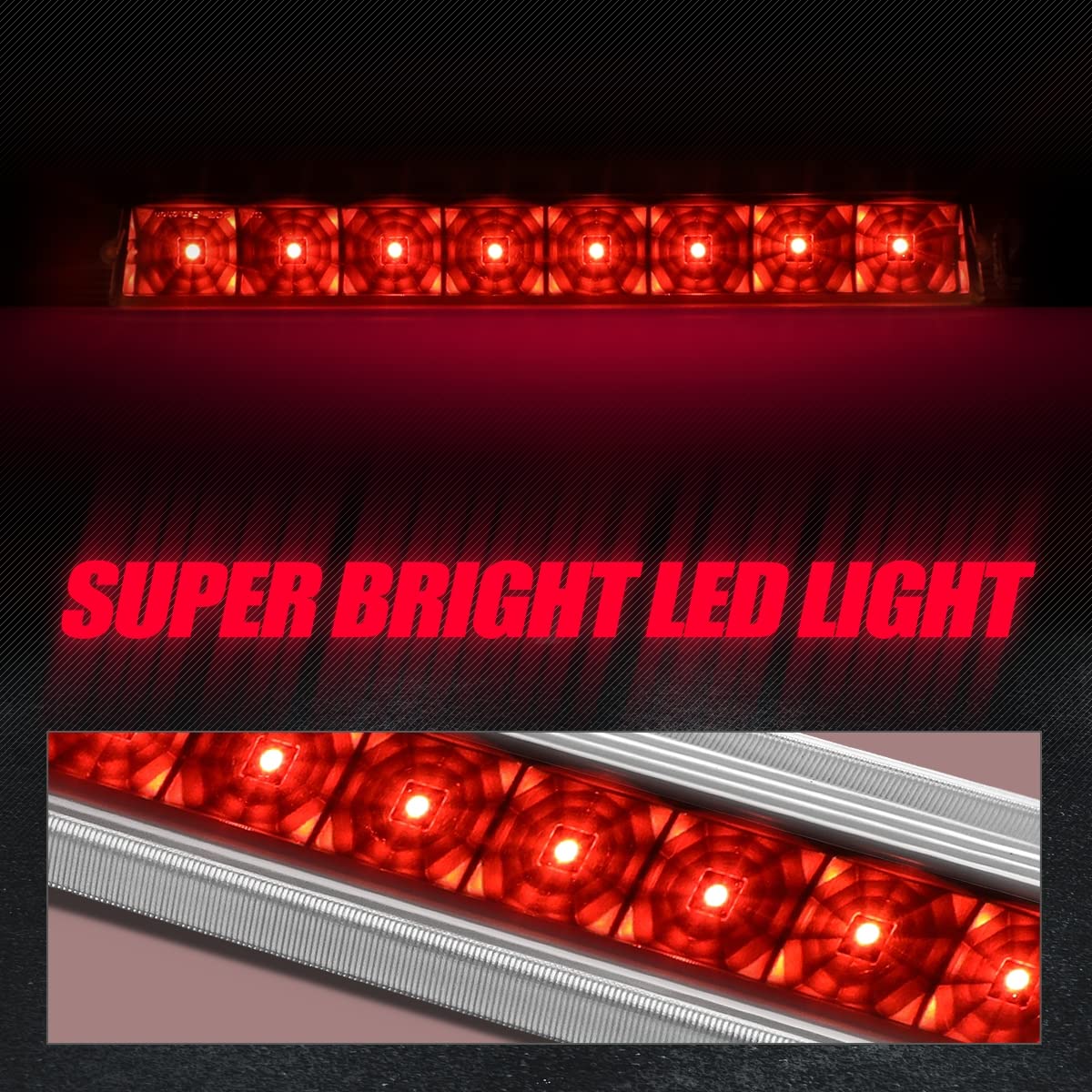 Auto Dynasty High Mount Black Housing Led 3Rd Tail Brake Light Stop Lamp Compatible With Ford Freestyle 05-07 / Taurus X 08-09