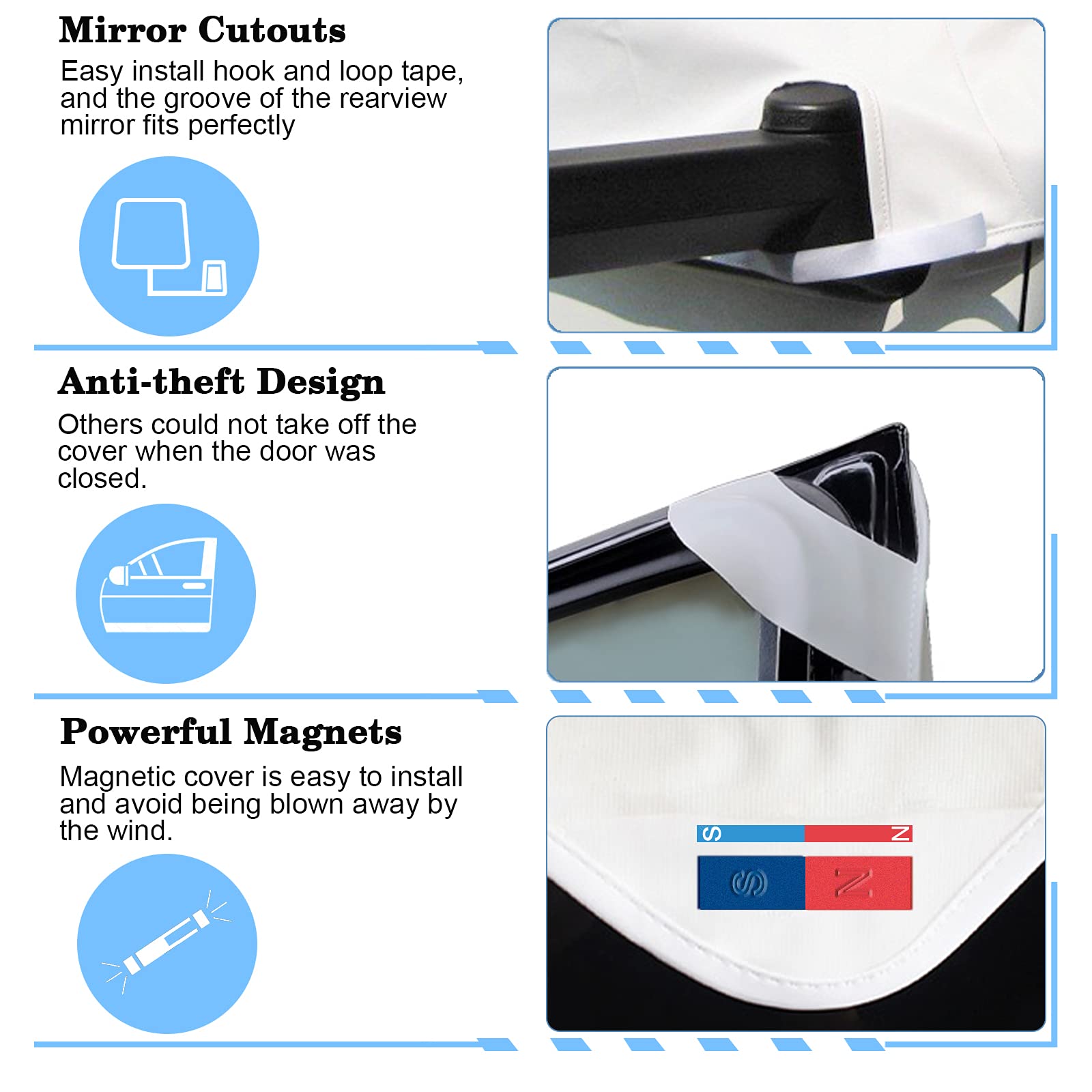 MOFEEZ RV Windshield Cover - UV Block, White, Fits Class C Ford 1997-2024, Model 98MF18019, Fish Scale Car Cloth, Universal Size