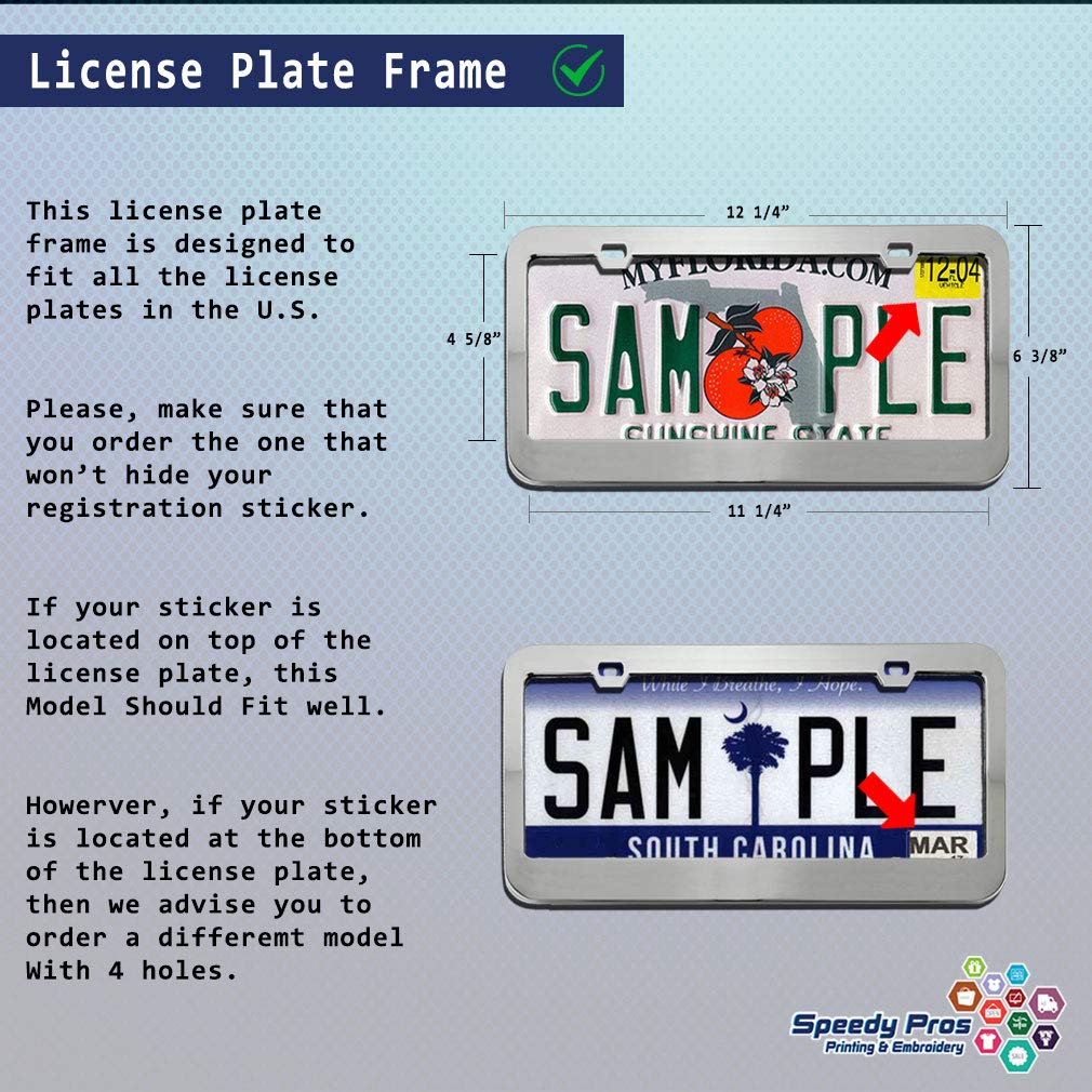 Custom License Plate Frame Custom Personalized Text Funny Metal Cute Car Accessories License Plate Holder Red 2 Holes Set Of 2