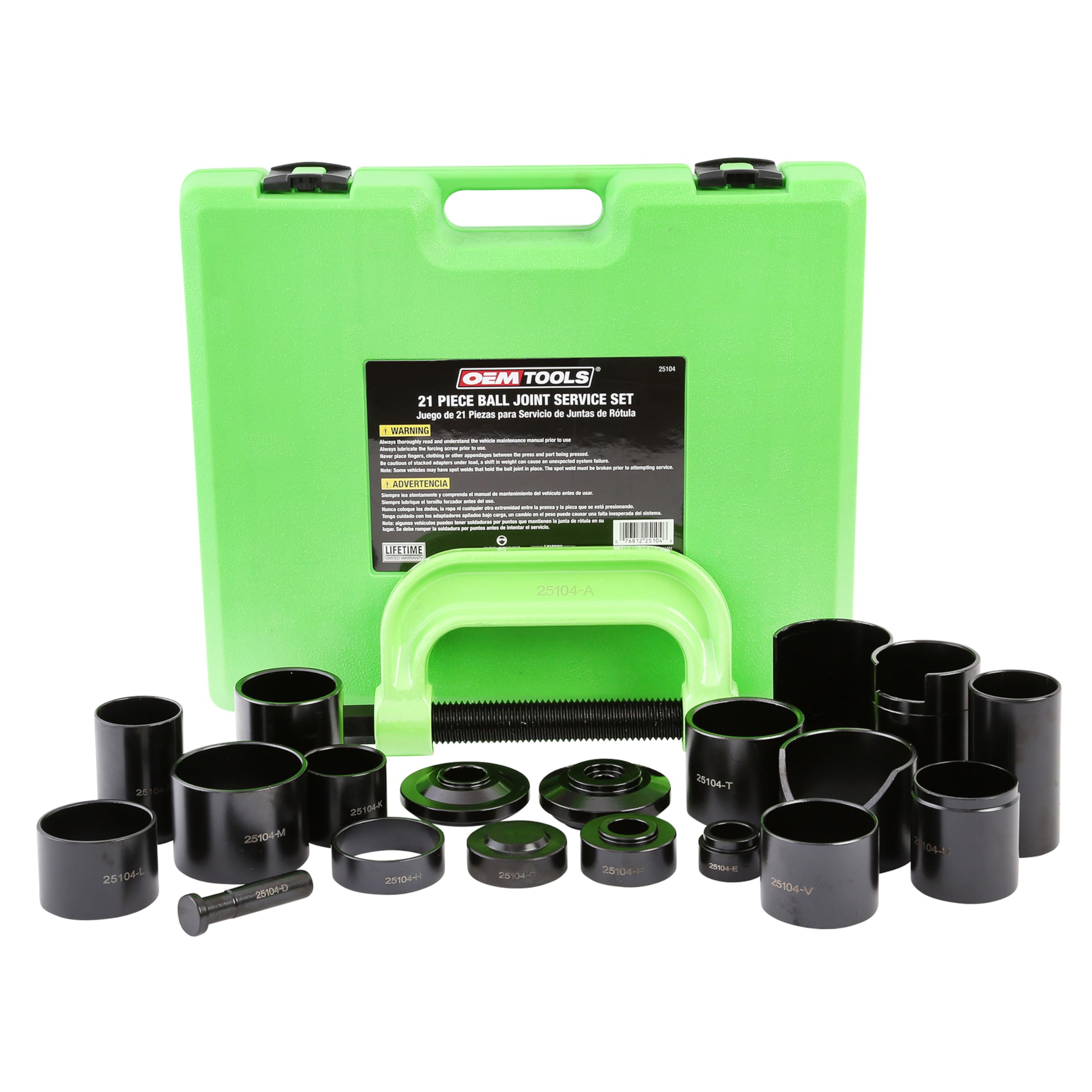 OEMTOOLS 25104 21Piece Master Ball Joint Press Kit, Ball Joint Puller for Upper and Lower Ball Joints, UJoints, and Brake Pins