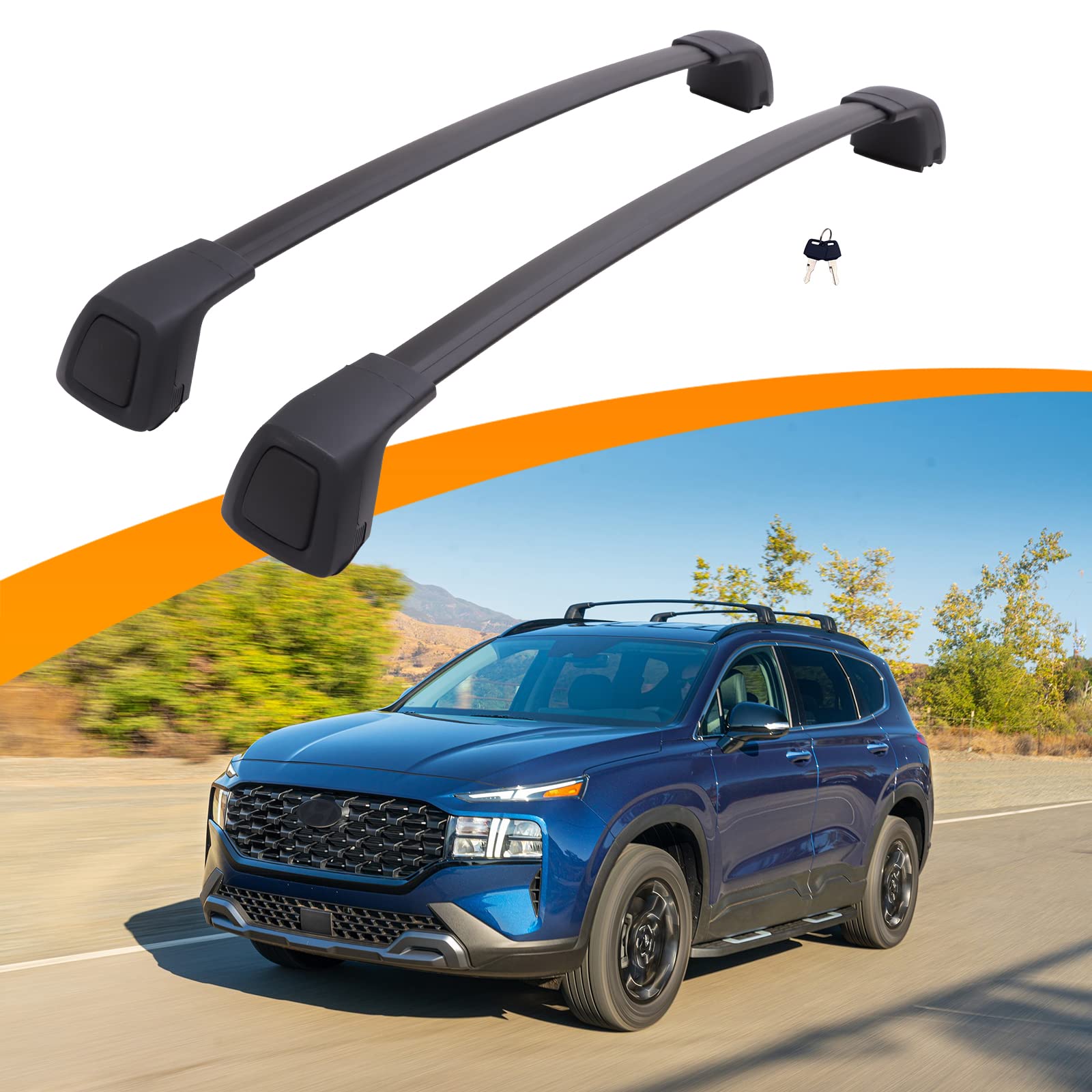 Snailfly Upgraded Crossbar Fit For Hyundai Santa Fe 2019-2023 Anti-Theft Roof Rack Rail Cross Bars For Luggage Kayak Ski Bike Sn