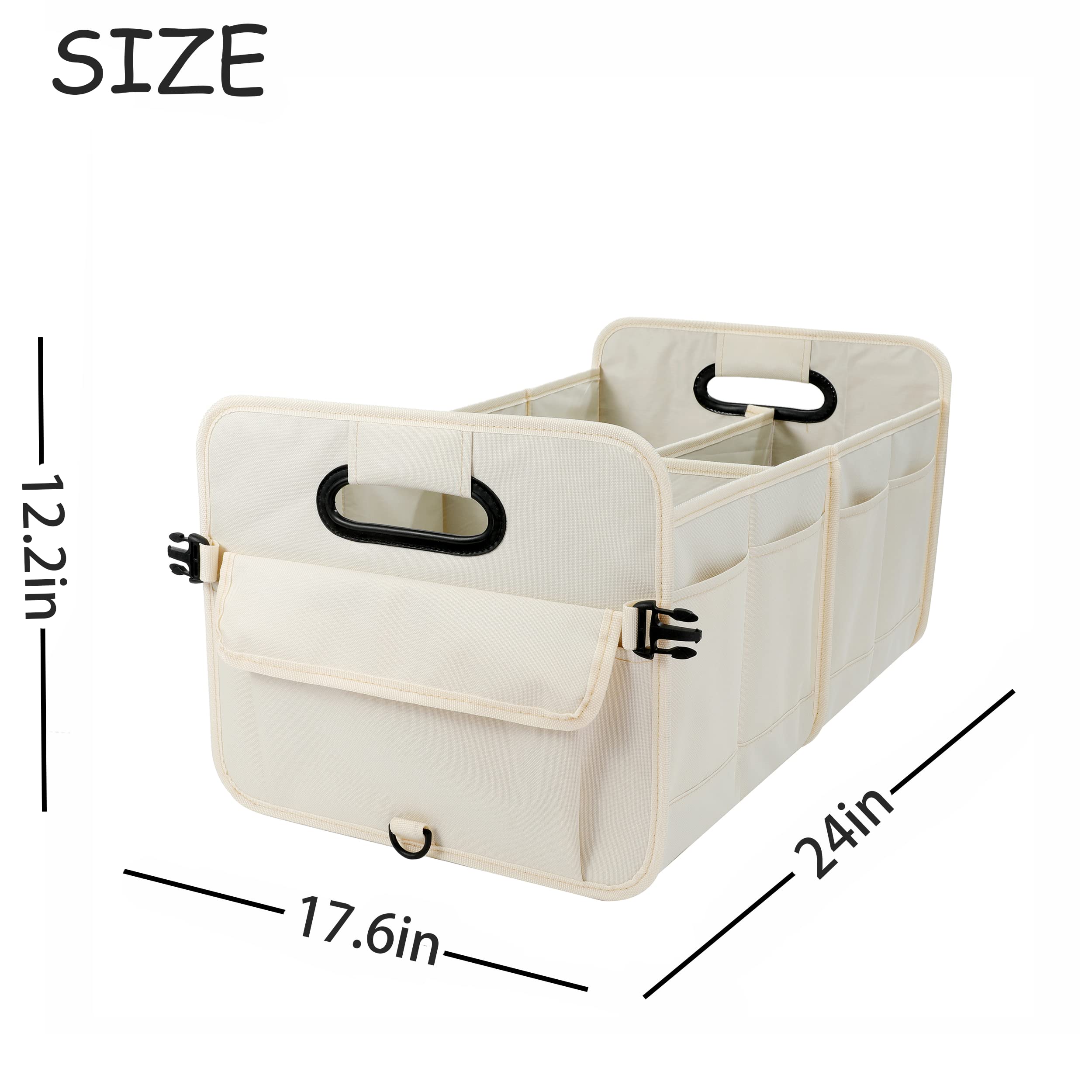 Aokjoy Car Trunk Organizer, Purple, Unisex, Foldable, Non-Slip, Adjustable Straps, Multiple Compartments, 600D Oxford Cloth Mate