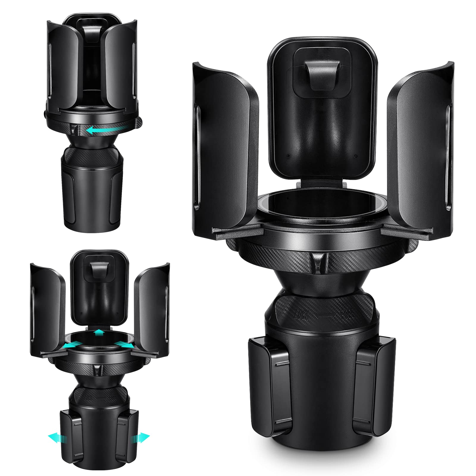 2 Pack Car Cup Holder Expander Adapter (Adjustable) This Hill All Purpose Cup Holder Expander For Car With Rubber Fits Less Than 5.51 Large Bottles & Mugs & Foods & Drinks