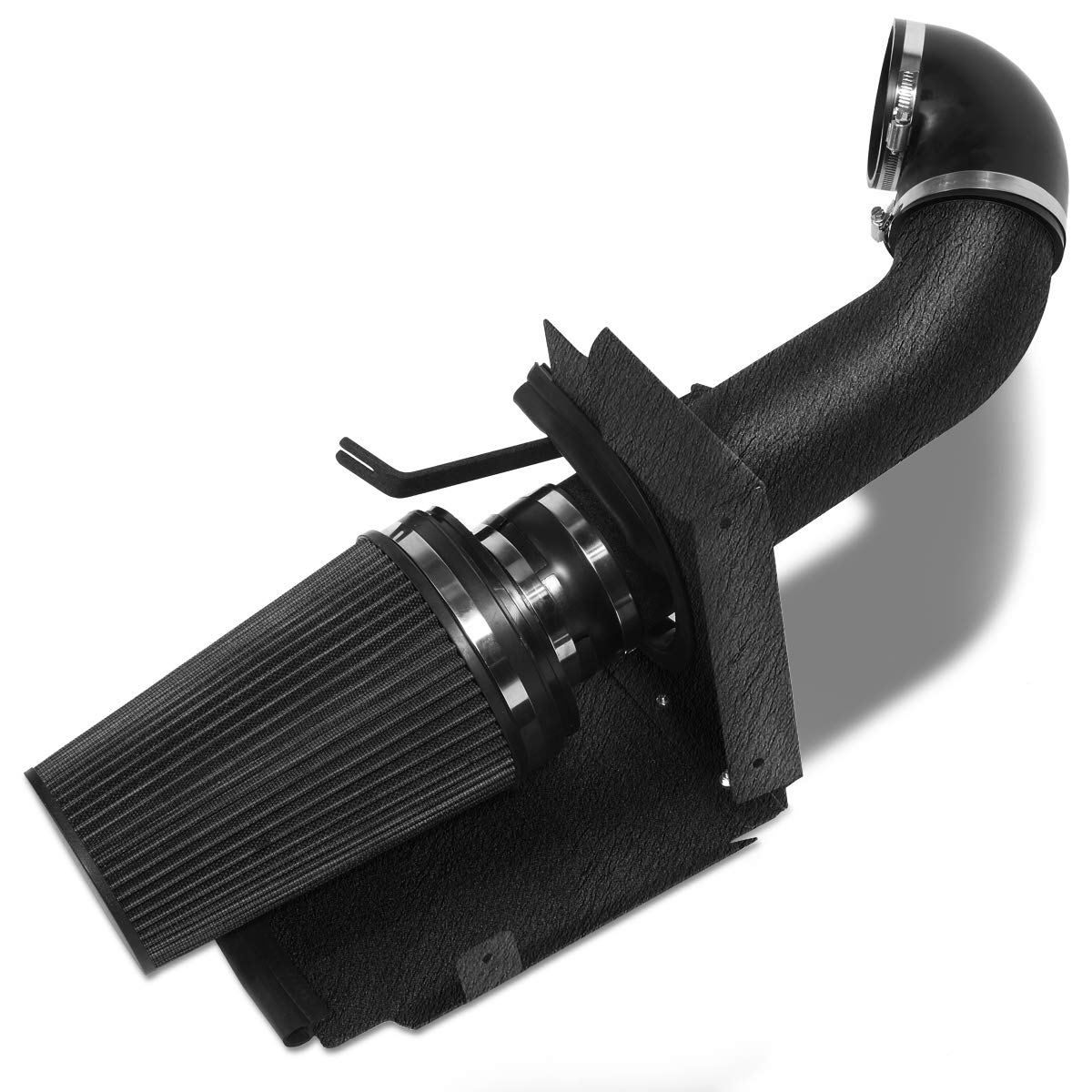 Moosun 4 Inch Cold Air Intake Black Tube + Heat Shield For 1999-2006 Gmc/Chevy V8 4.8L/5.3L/6.0L Silverado 1500/2500/3500 Black
