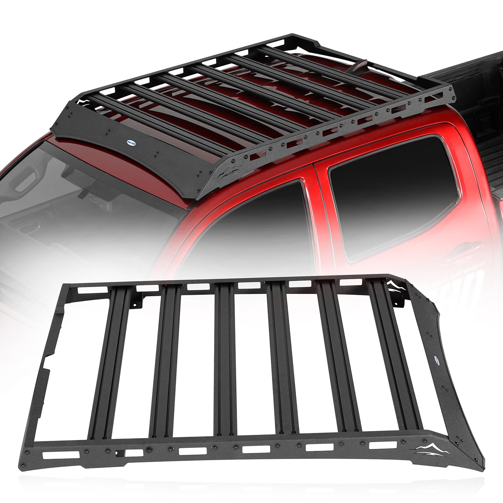 Hooke Road Tacoma Double Cab Top Roof Rack Cargo Carrier For 2005-2023 Toyota Tacoma 2Nd 3Rd Gen Truck (Double Cab Only)