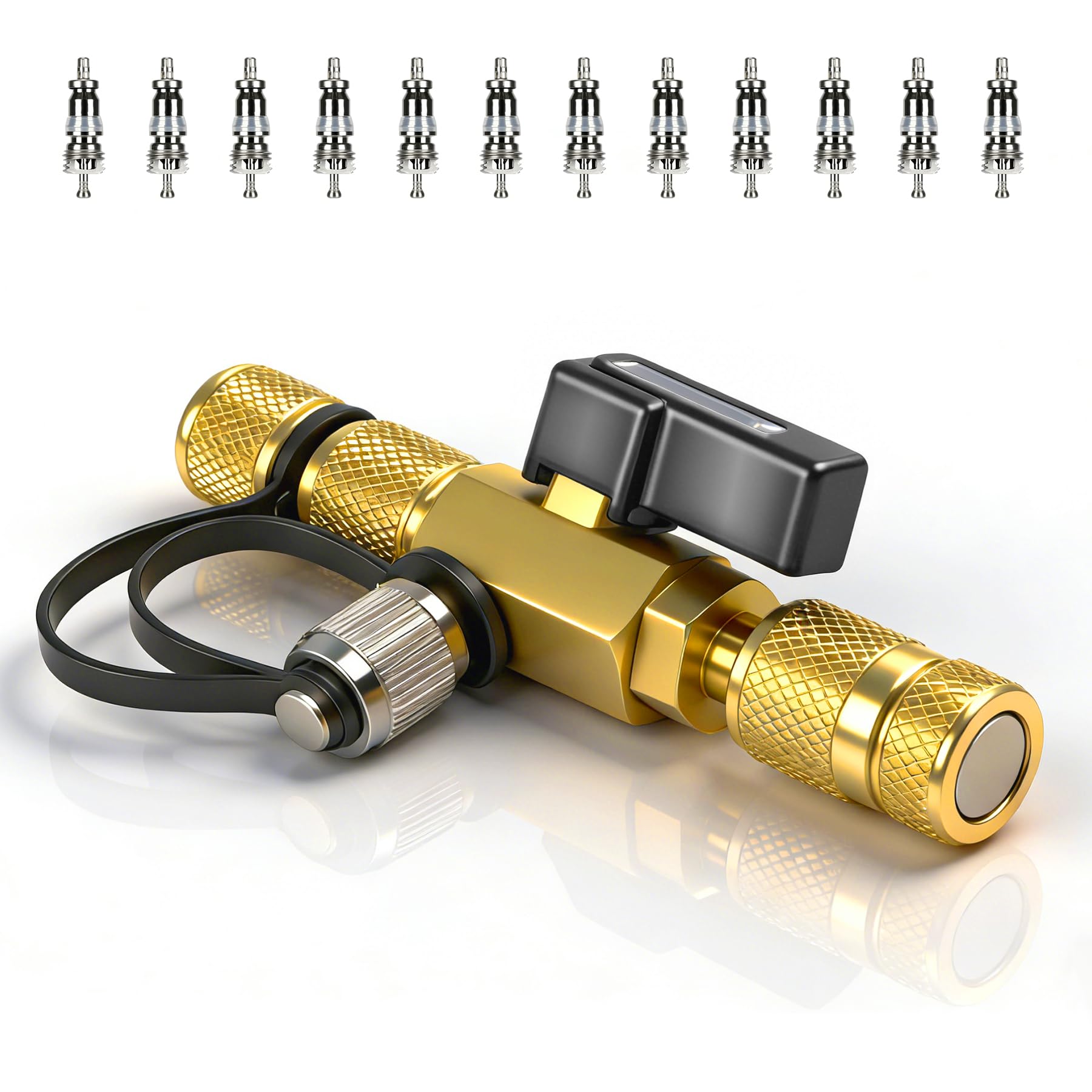 2026 Upgrade Vacuum-Rated Valve Core Removal Tool, 2 Sizes 1/4 inch and 5/16 inch, For A2L Refrigerant, Mega Flow Vacuum-Rated C