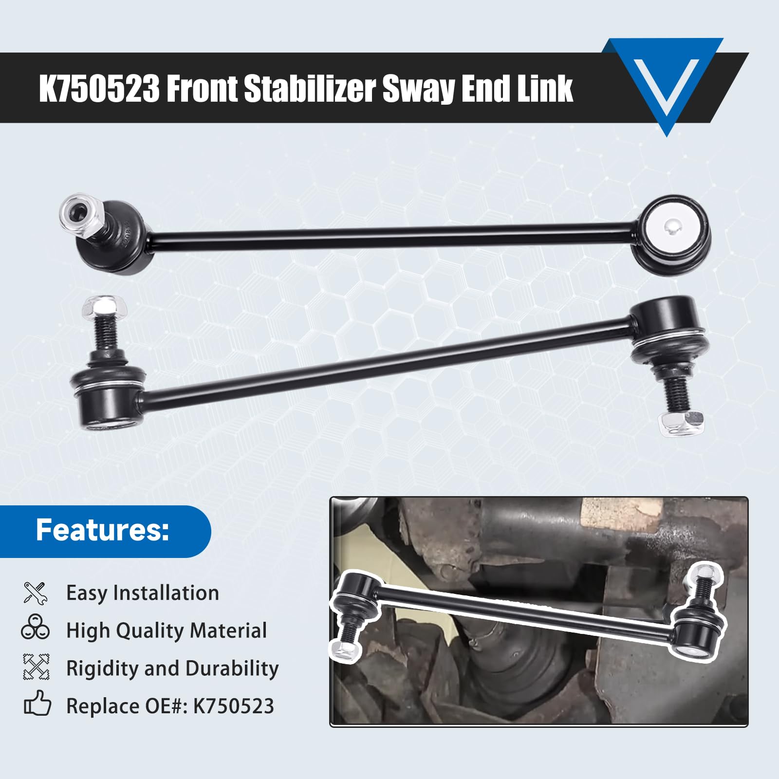 TCHENPART K750523 Front Sway Bar End Links - Steel, Compatible with 2012-2022 Hyundai Accent, 2011-2016 Elantra, 2014-