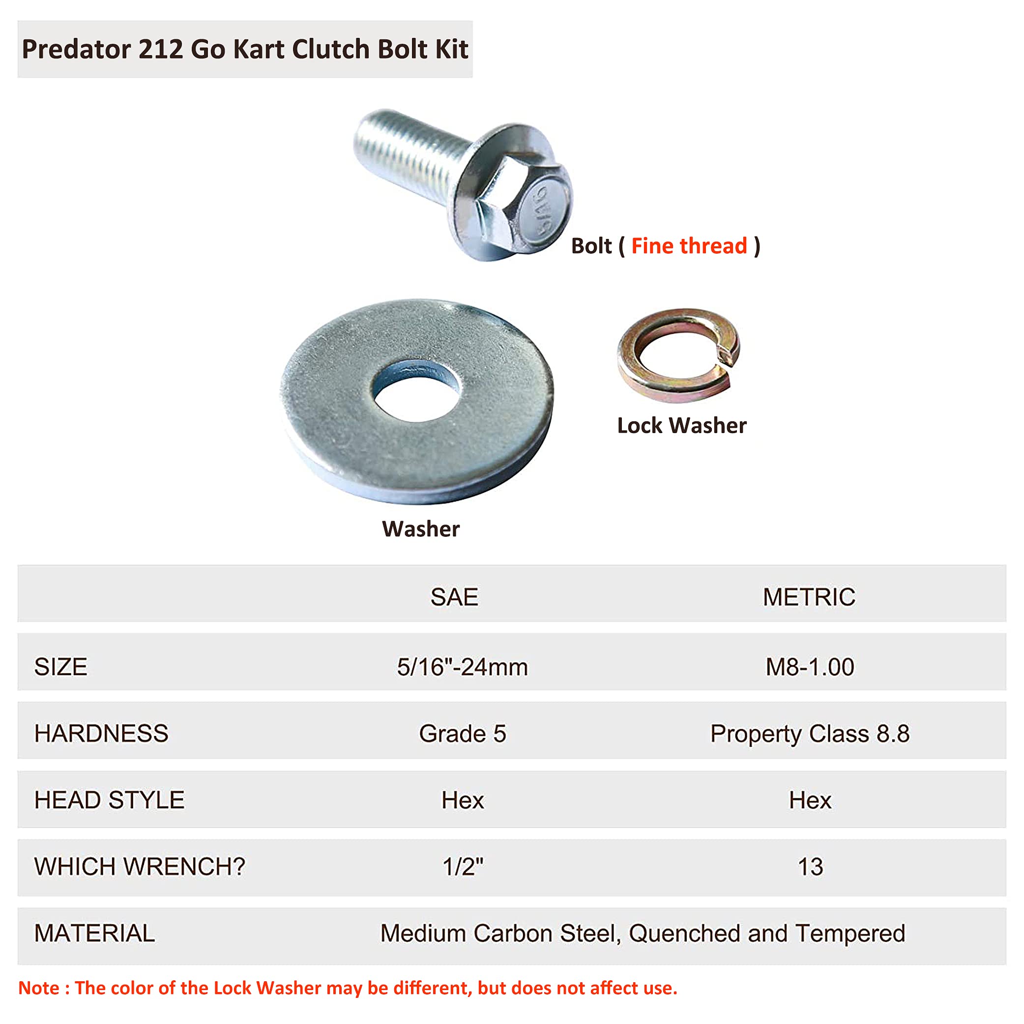 FDJ Go Kart Clutch 3/4" 10 Tooth with #40 Chain for Predator 212cc Mini Bike/Lawnmower