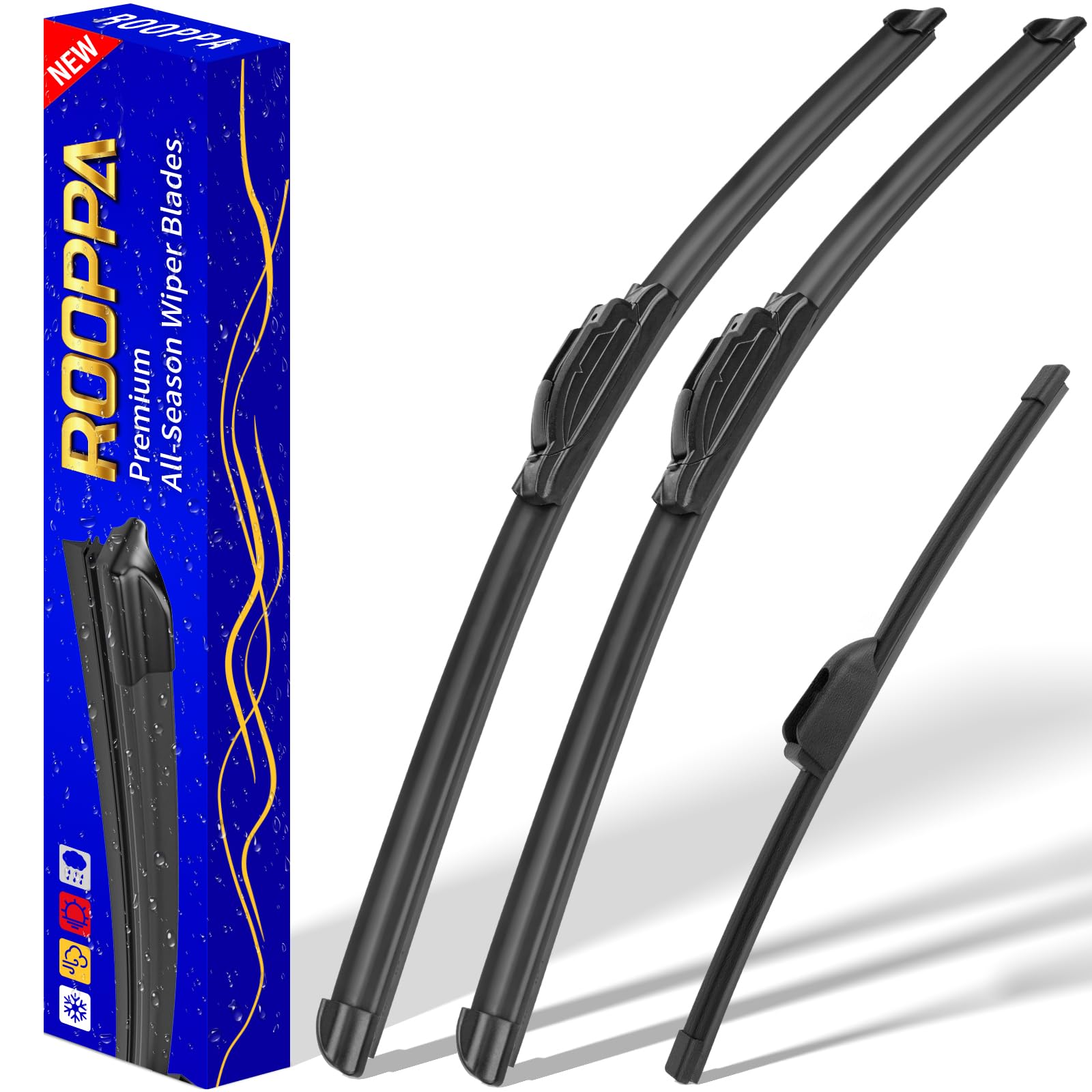 3 Wipers Replacement For 2011-2016 Hyundai Elantra/2013-2017 Hyundai Elantra Gt, Windshield Wiper Blades Original Equipment Replacement - 28/14/13 (Set Of 3) U/J Hook