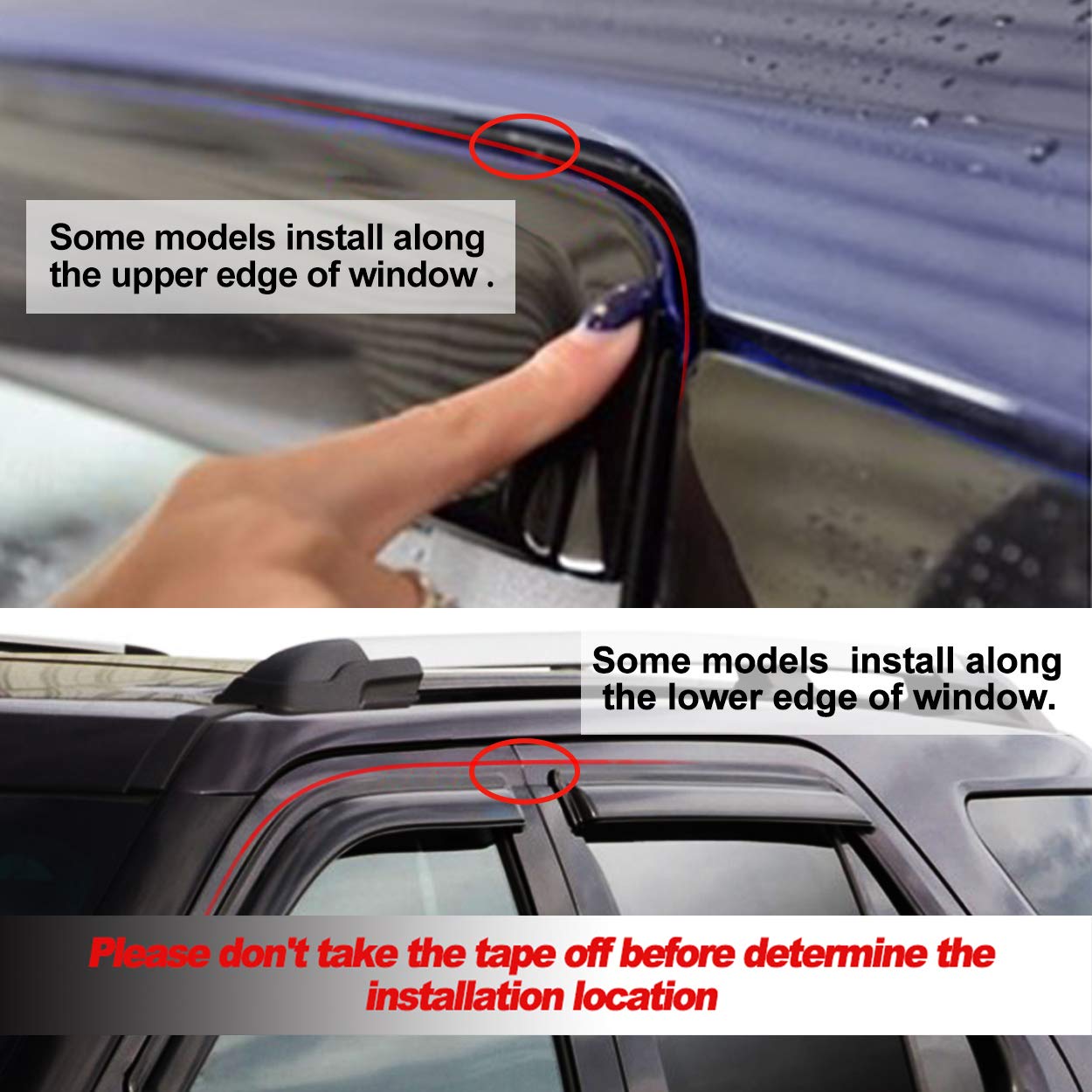 Deebior 94077 Side Window Wind Vent Deflector,4pcs Outside Mount Style Nice Sun Rain Guards Set,Window Visor fit for 2009-2014 N