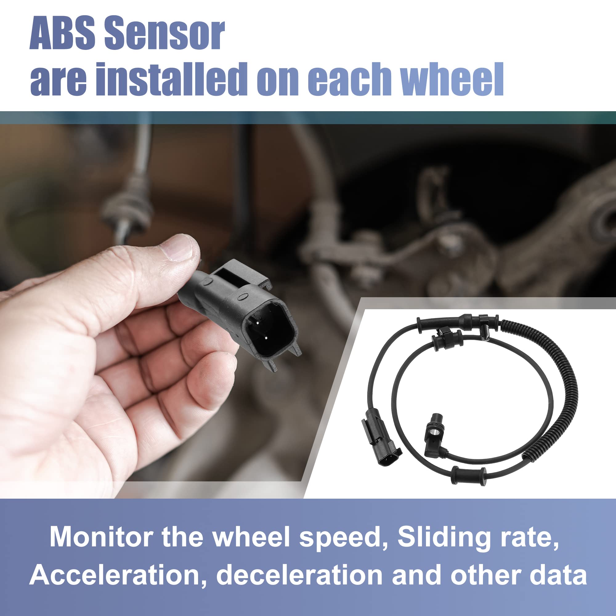 X AUTOHAUX 1pcs Front Left Right ABS Wheel Speed Sensor for Ram 1500 11-2012 for Dodge for Ram 1500 2009-2010 ALS2246 5S13330 2A
