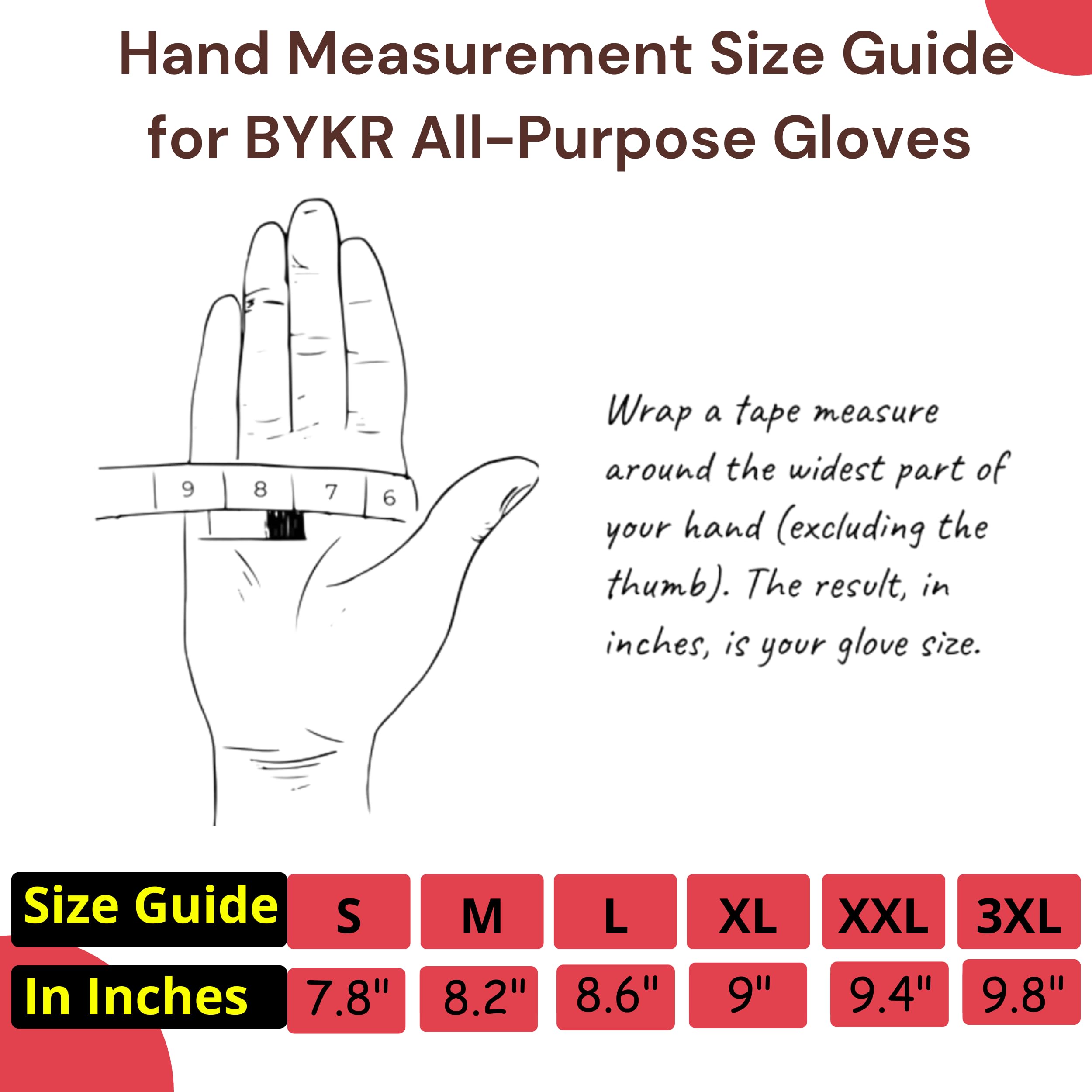 Bykr All-Weather Motorcycle Gloves For Men & Women - Protection For Dirt Bike, Bmx, Mx, And Atv Riding - Red S