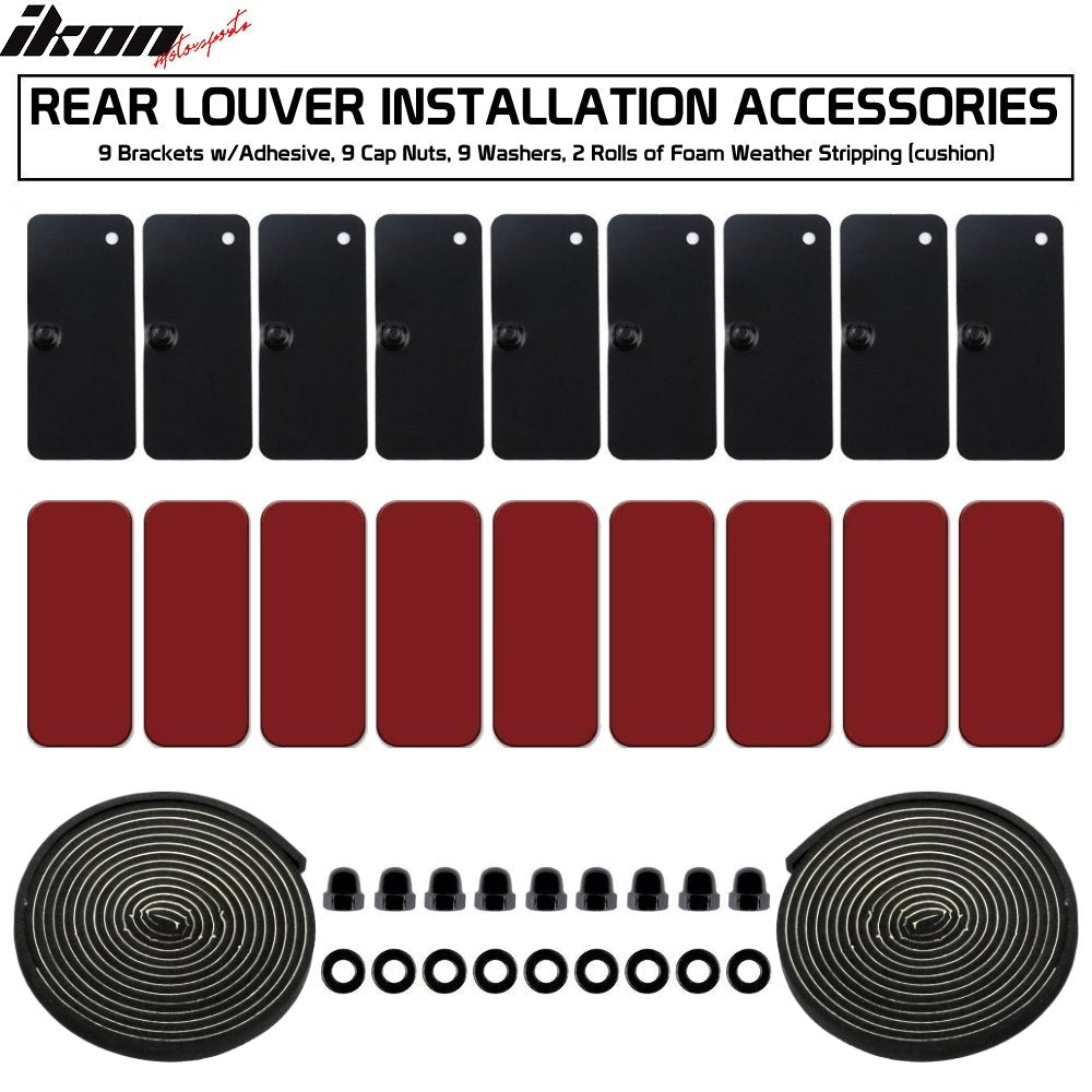 Windshield Louver Compatible With 2016-2022 Chevy Camaro (Not Fit Convertible), IKON Style Rear Window Louvers Cover Sun Shade A