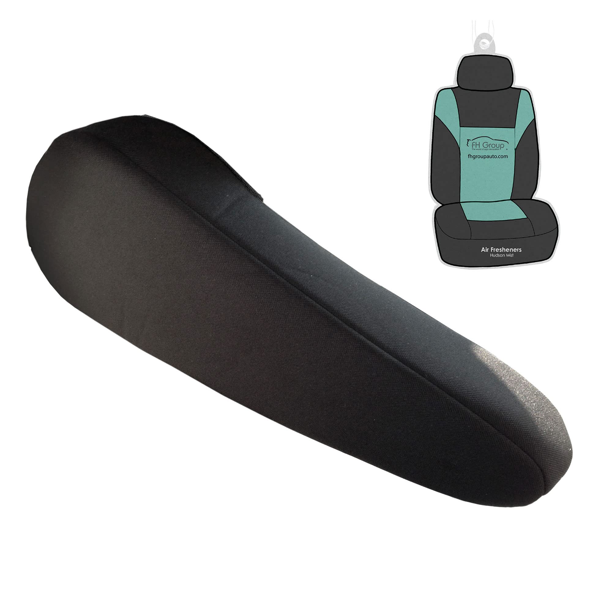 Fh Group Flat Cloth Fabric Armrest Cover Semi-Universal Fit, One Pair Black