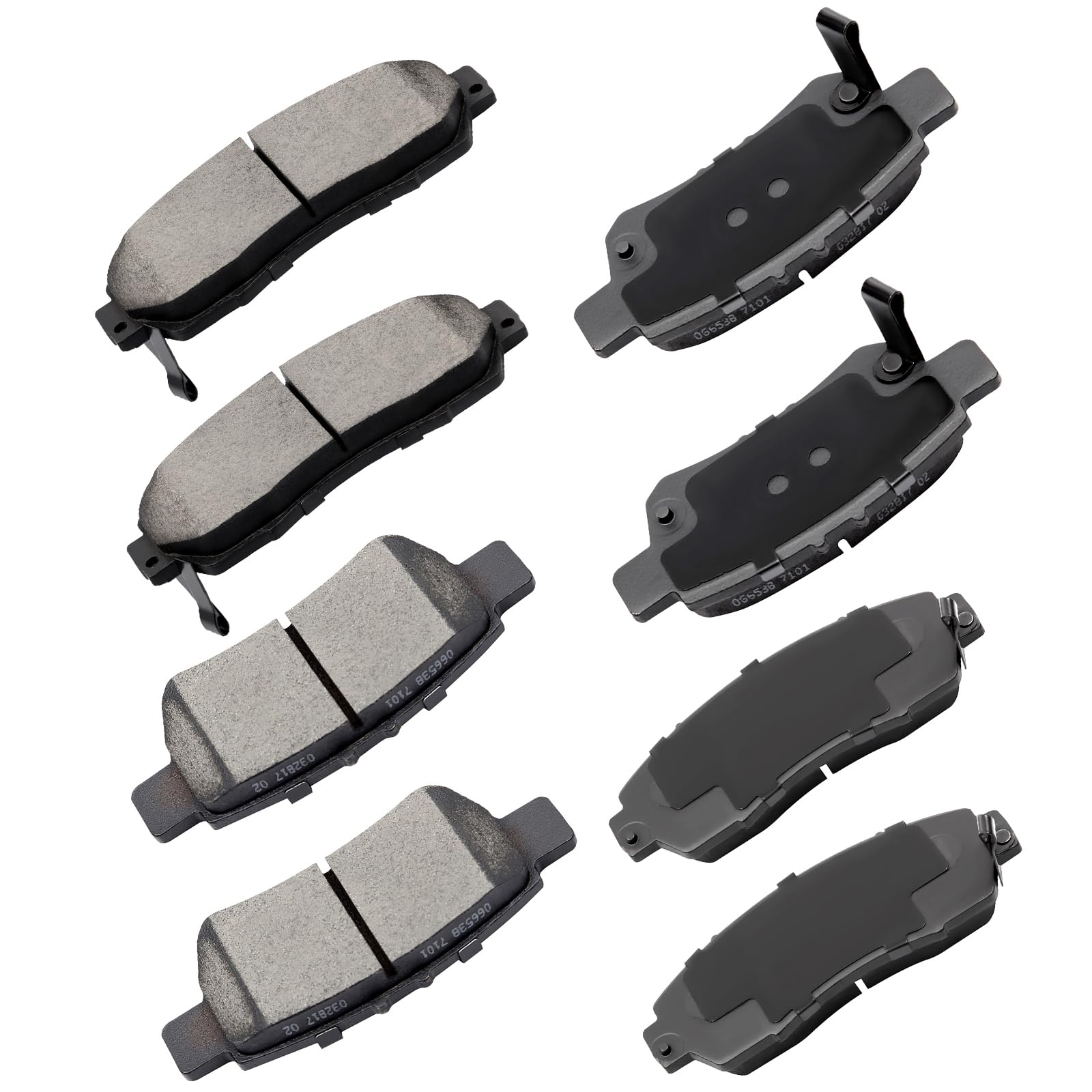 Cciyu D1089 D1088 Front Rear Ceramic Brake Pads Kits 8Pcs Fit For 2005-2010 For Honda Odyssey