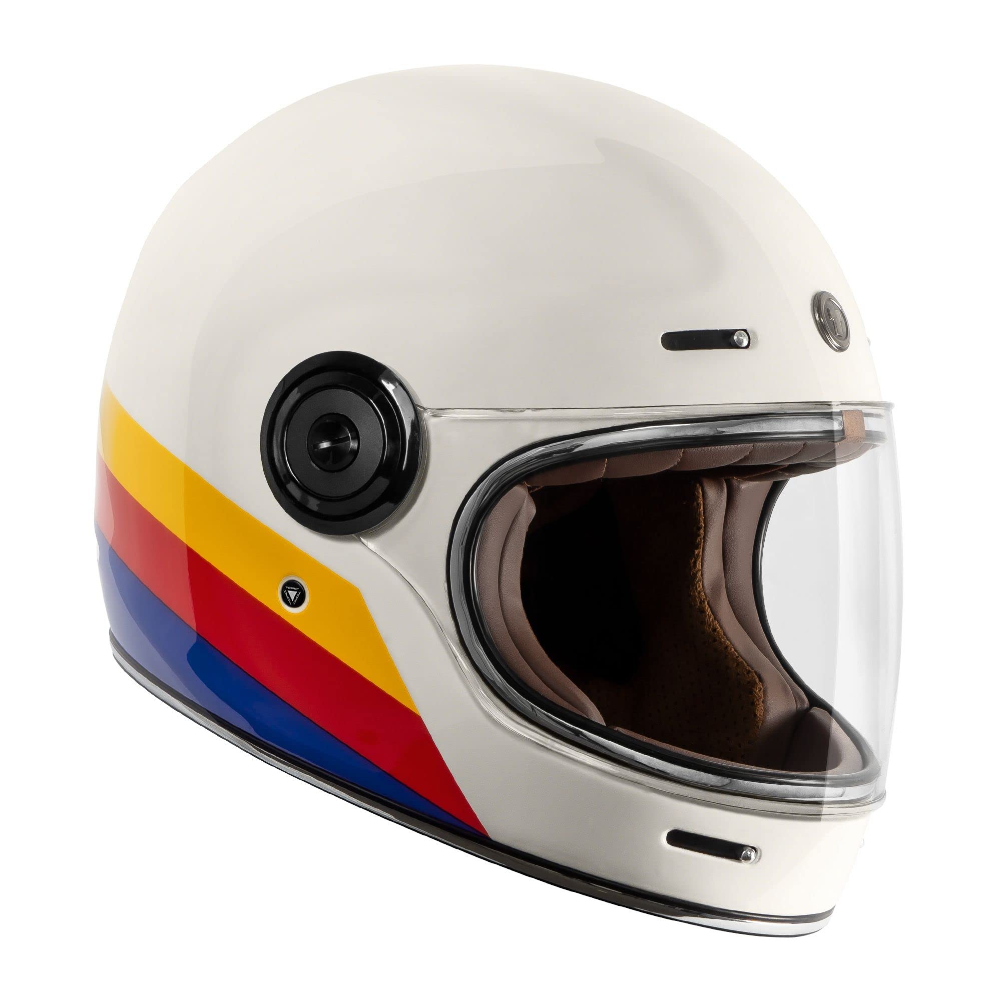 Torc T1 Unisex-Adult Retro Full Face Motorcycle Helmets, Pearl White Full Tree, 3X-Large