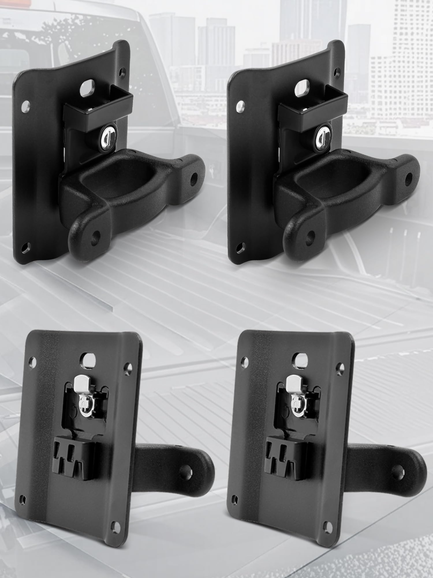 Truck Bed Tie Down Anchors Compatible with 2015-2025 F150 F250 F350 Box Link Tie Downs Plates Brackets,FL3Z-99000A64-B,FL3Z-9928
