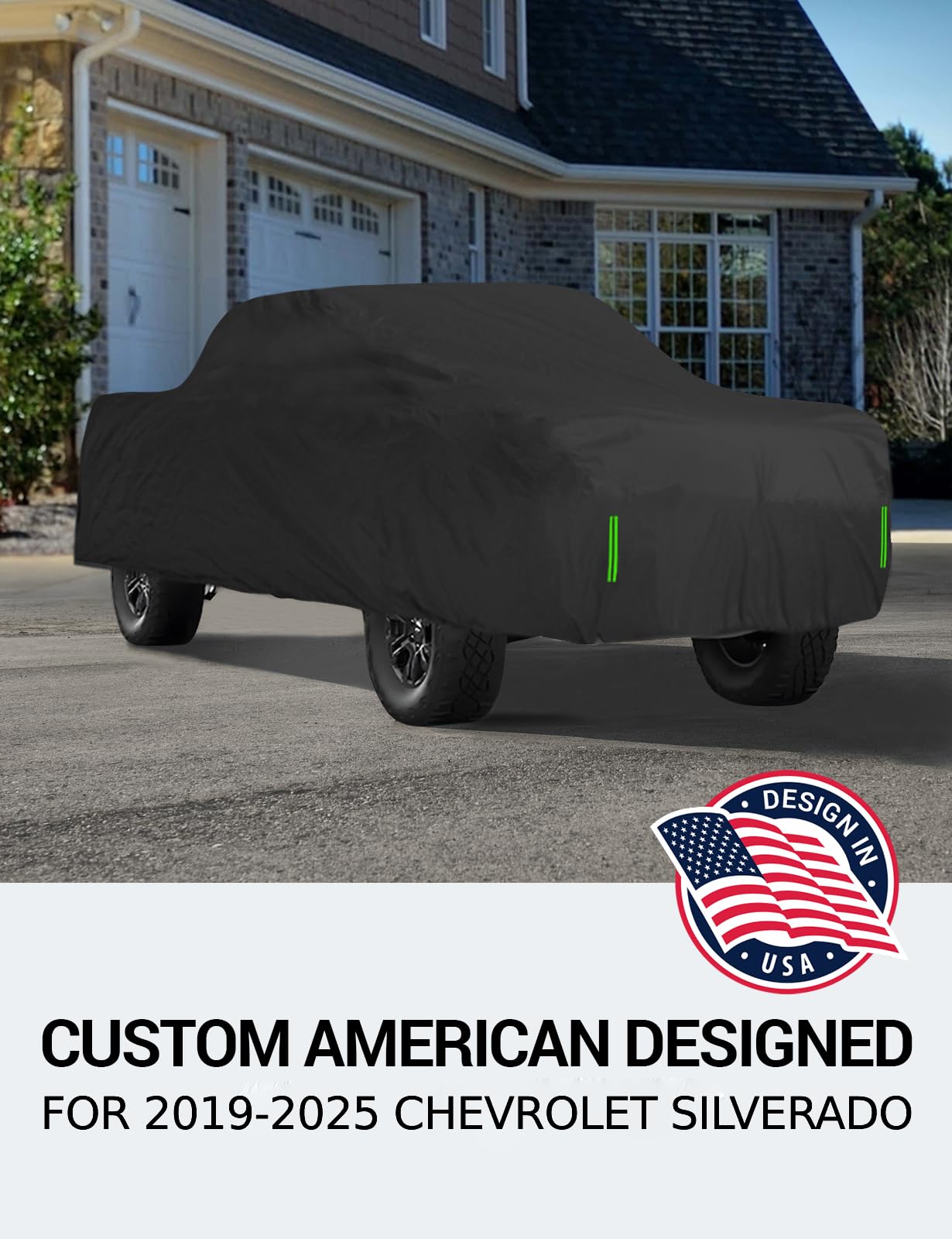 Proadsy 2025 Upgrade Car Cover Compatible With Chevrolet Chevy Silverado 1500 2019-2024 2025 Windproof All Weather Waterproof Su