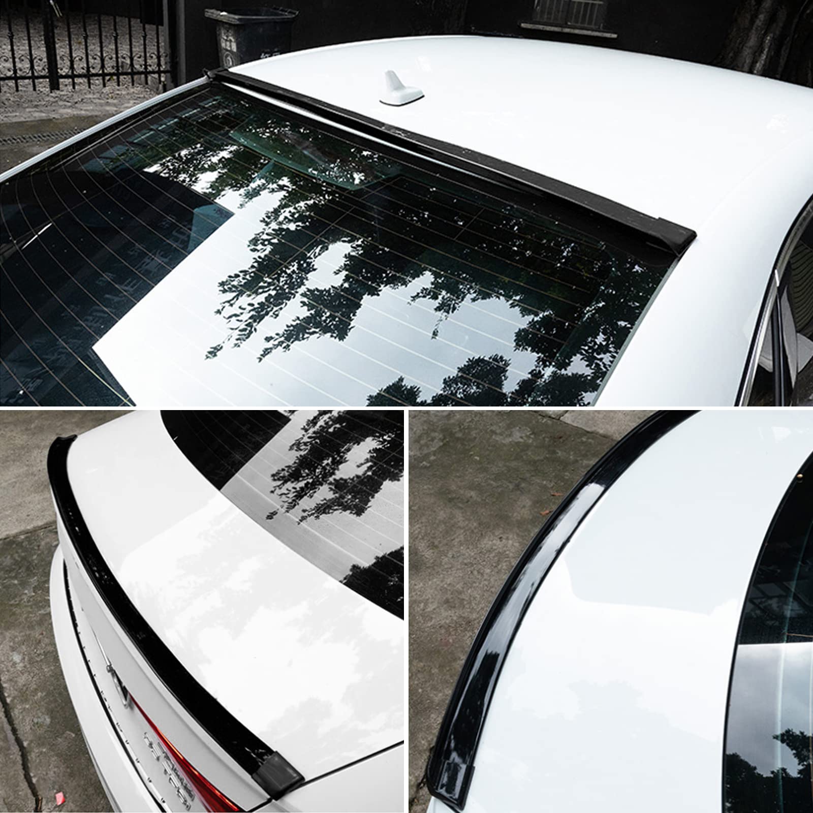 Miytsya Pack-1 Car Rear Spoiler, Universal 4.9Ft/1.5M Gloss Black Rubber Car Rear Spoiler Kit, Spoiler For Car Rear Window Fits