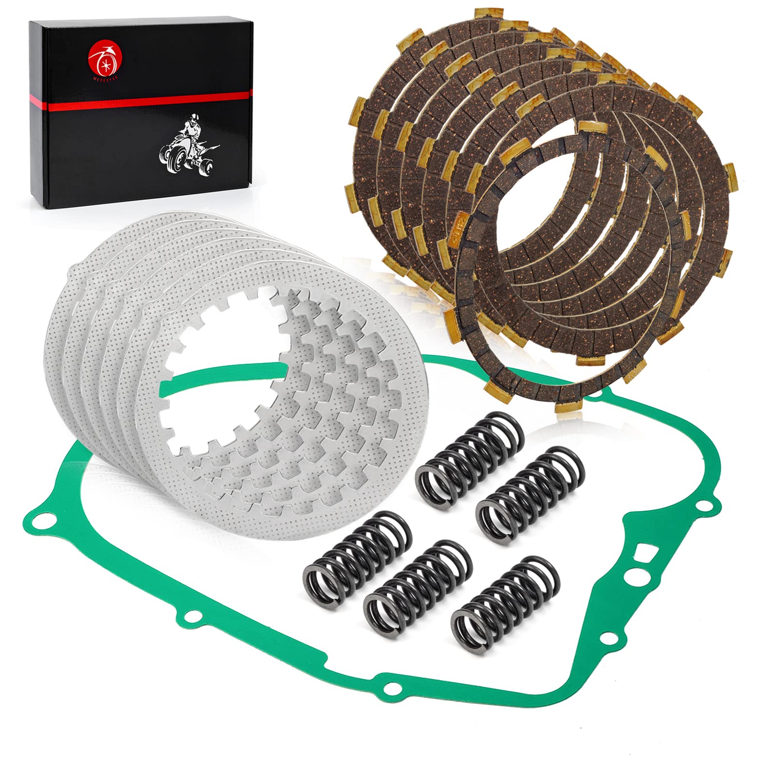 MOTO1988 Clutch Kit & Heavy Duty Springs Gasket for Yamaha Blaster 200 YFS200 (1988-2006) - Steel Construction
