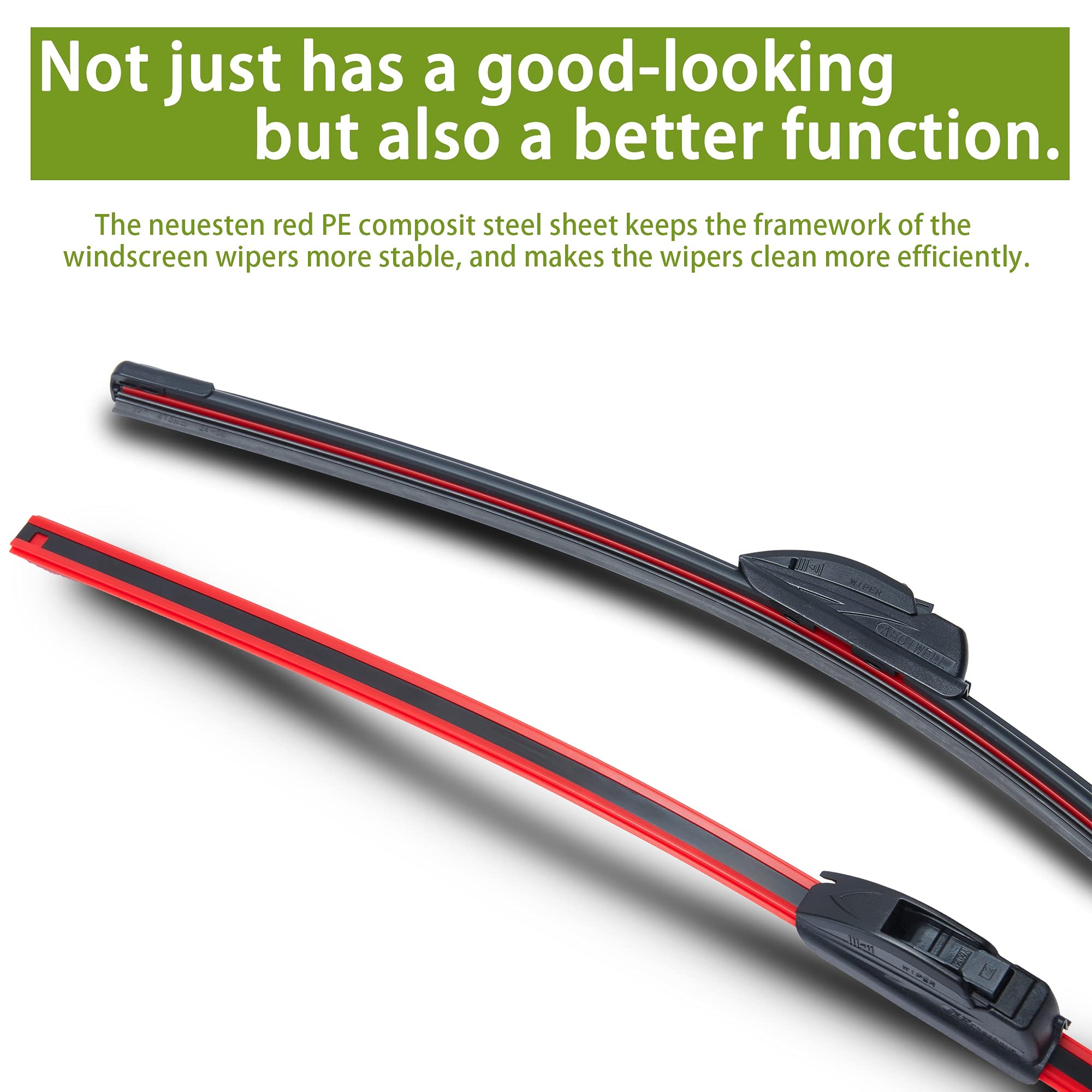 Aeciwell Windshield Wipers Oem Quality 19' + 19' Premium All-Season Wiper Blades Automotive Replacement Windshield Wiper Blades For U/J Hook (Set Of 2)…