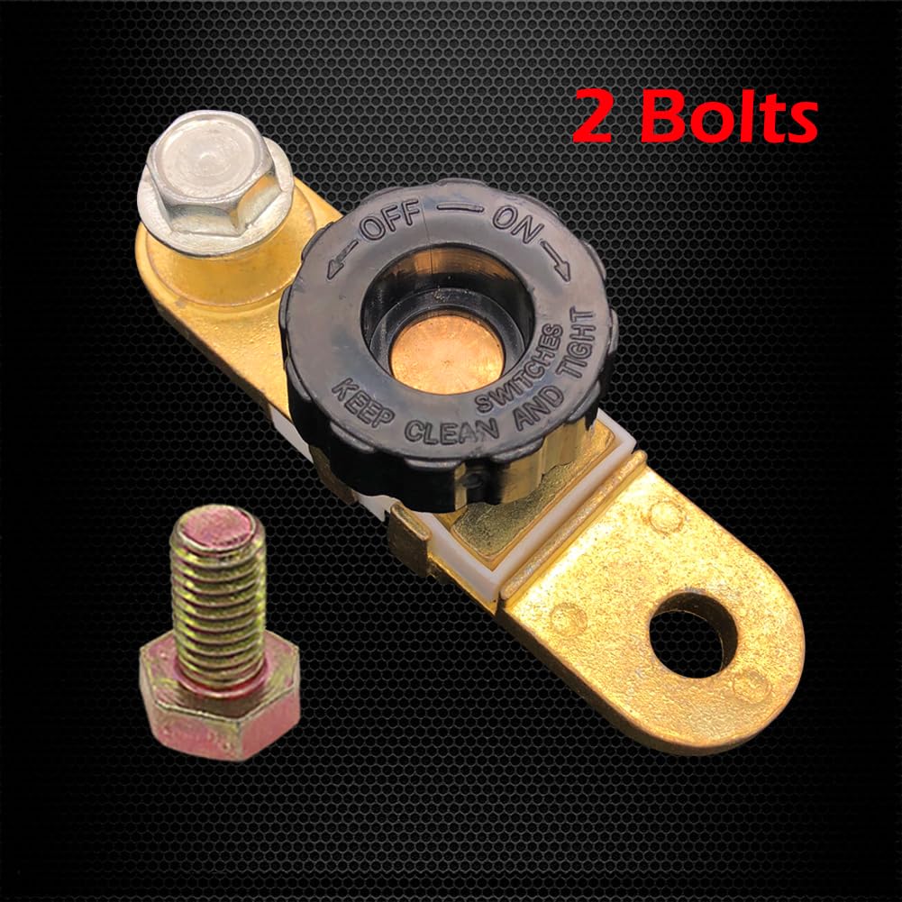 Side Post Battery Disconnect Switch, Ampper Battery Master Switch Isolator For Power Disconnect Cut Off (With Long Bolt)