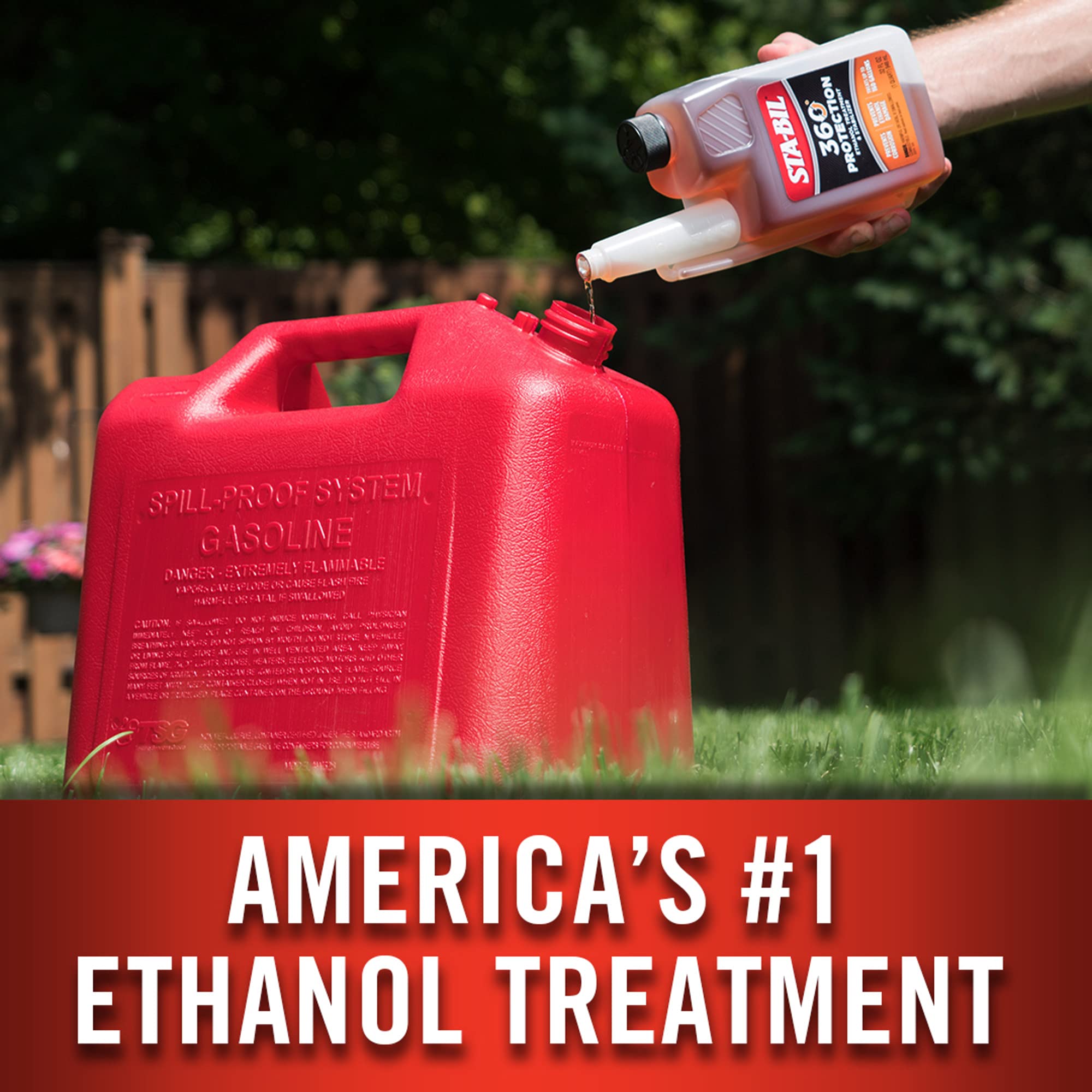 Sta-Bil 360 Protection Ethanol Treatment & Fuel Stabilizer - Full Fuel System Cleaner - Fuel Injector Cleaner - Increases Fuel Mileage - Protects Fuel System - Treats 160 Gallons - 32 Fl. Oz. (22275), Amber