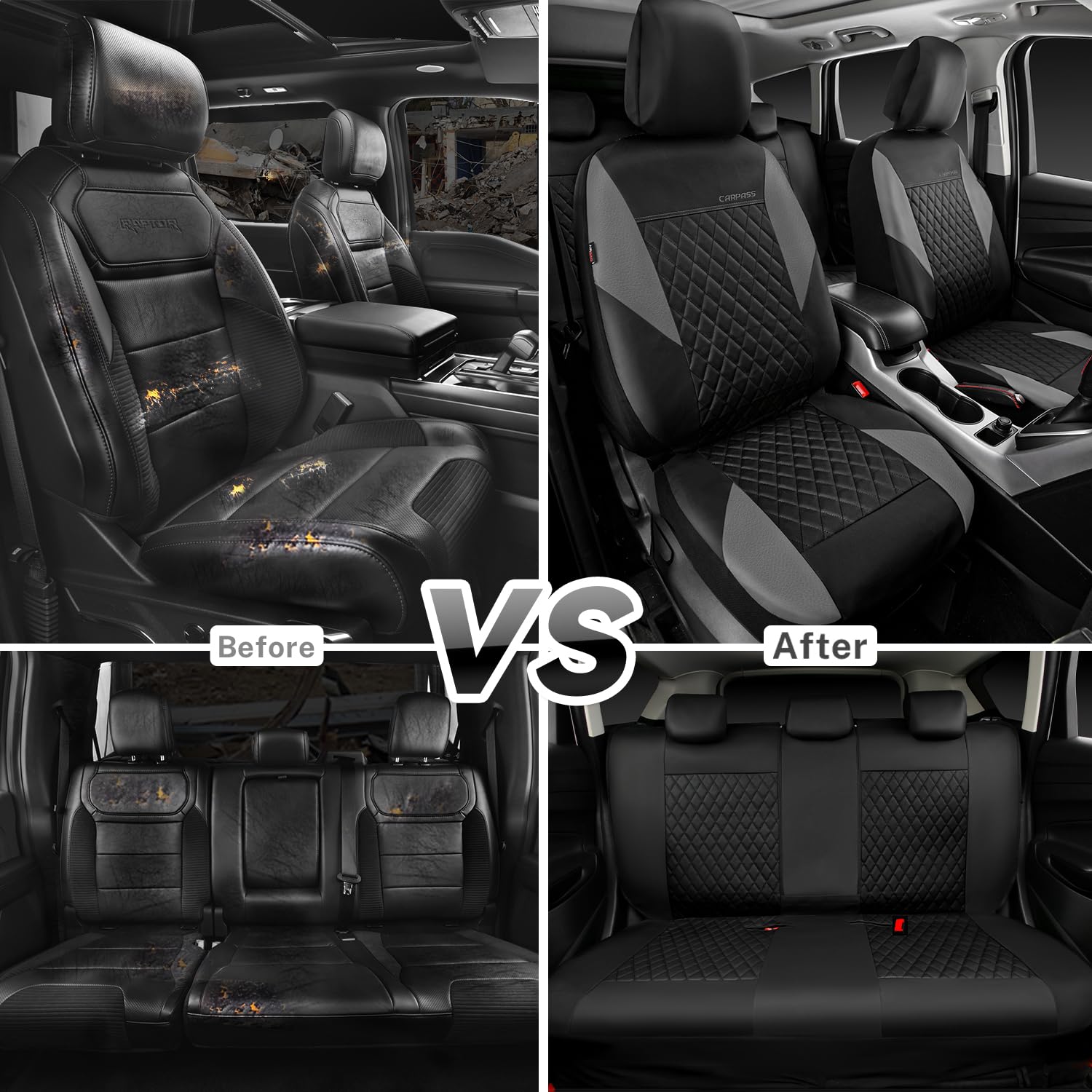 Car Pass Quilting Leather Seat Covers Full Set,Universal Waterproof Deluxe Pu Premium Car Seat Cover With 5Mm Composite Sponge I