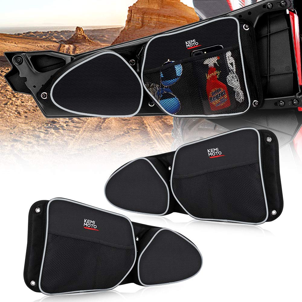 Kemimoto Side Door Bags Compatible With Rzr, Utv Front Door With Knee Pad, Driver And Passenger Side Storage Bag Set Compatible
