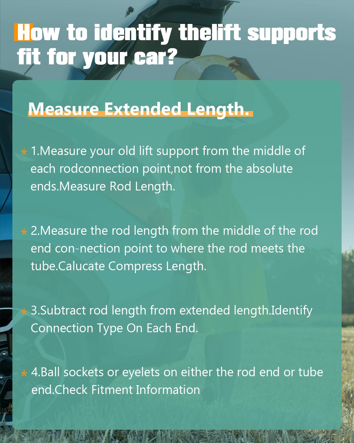 Scitoo 6103 2Pcs Lift Supports 17.02'' Fit For Dodge For Magnum 2005-2008 Shock Struts Hatchback