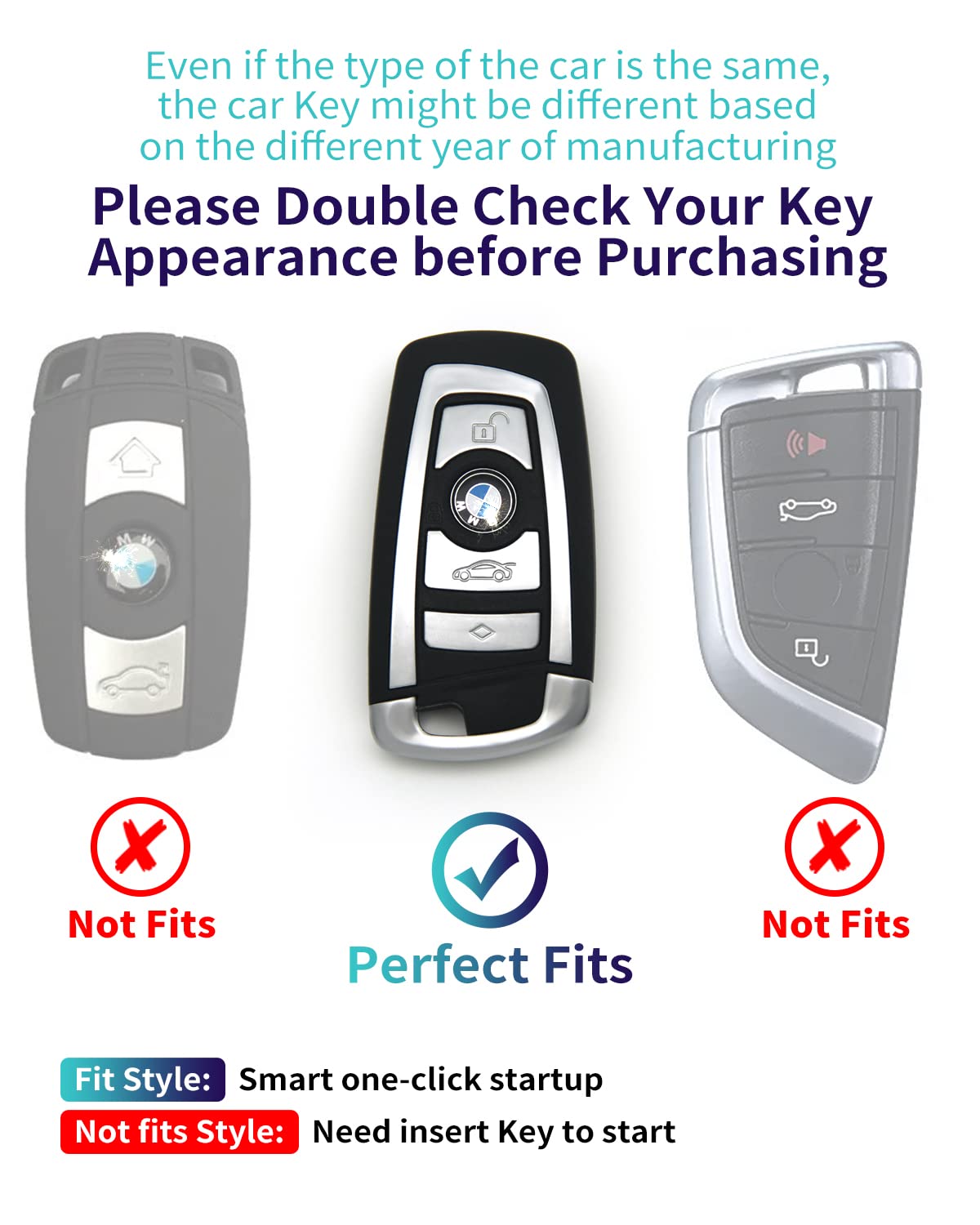 Haoyoumei Suitable For Bmw Key.Advanced Soft Tpu Key Case Is Compatible With 1 X1 X3 2 X4 4 X5 5 X6 M5 M6 6 F20 3 Gt3 Gt5 Key 36