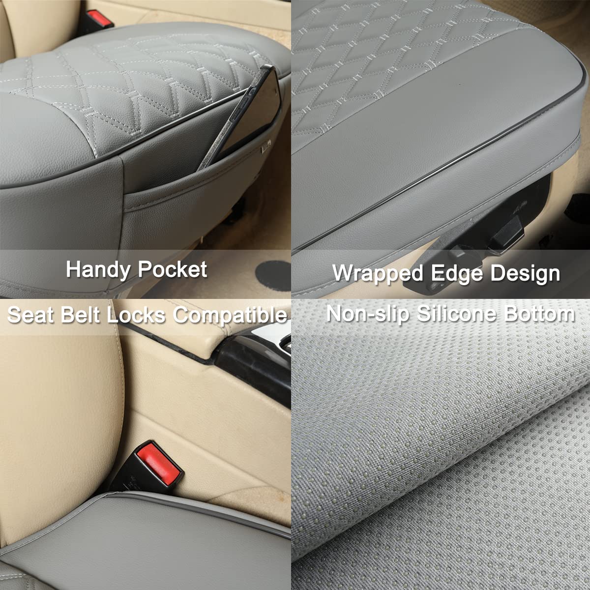 Black Panther 1 Pair Pu Car Seat Covers, Front Seat Protectors Compatible With 95% Vehicles,Diamond Pattern Embroidery,Anti-Slip