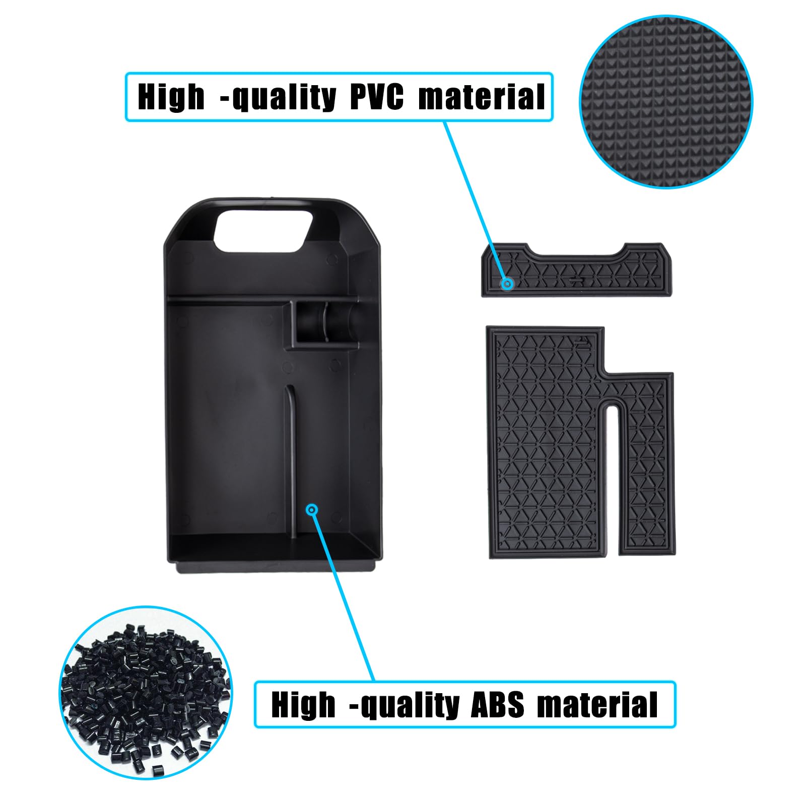 Neepiar Armrest Storage Tray for Toyota RAV4 (2019-2025) - Black, ABS Plastic, 1 Piece Console Organizer