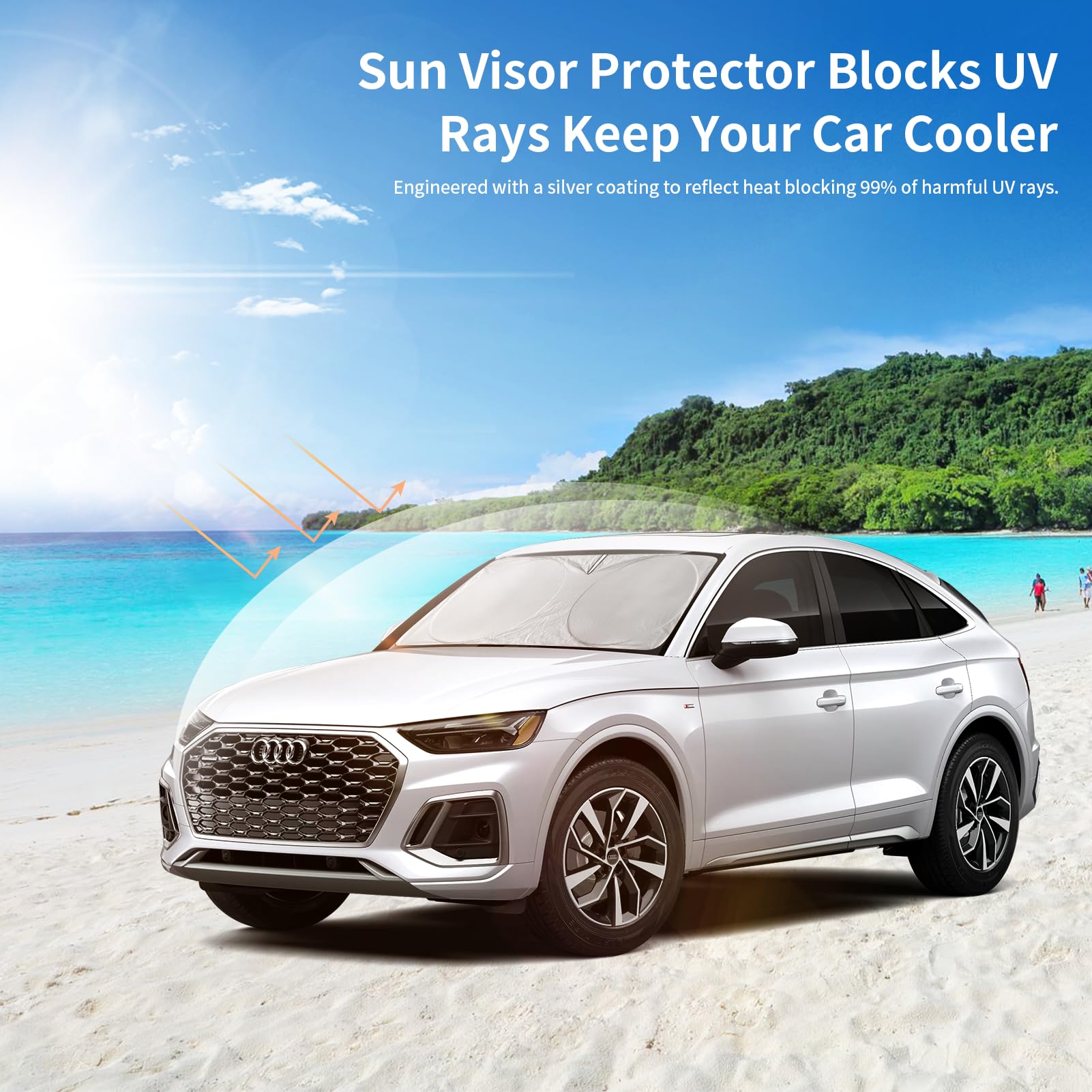 Custom Sunshade Windshield Sun Shade For 2018-2023 2024 2025 Audi Q5 Q8 Suv Accessories Front Window Shades Cover For Windshield